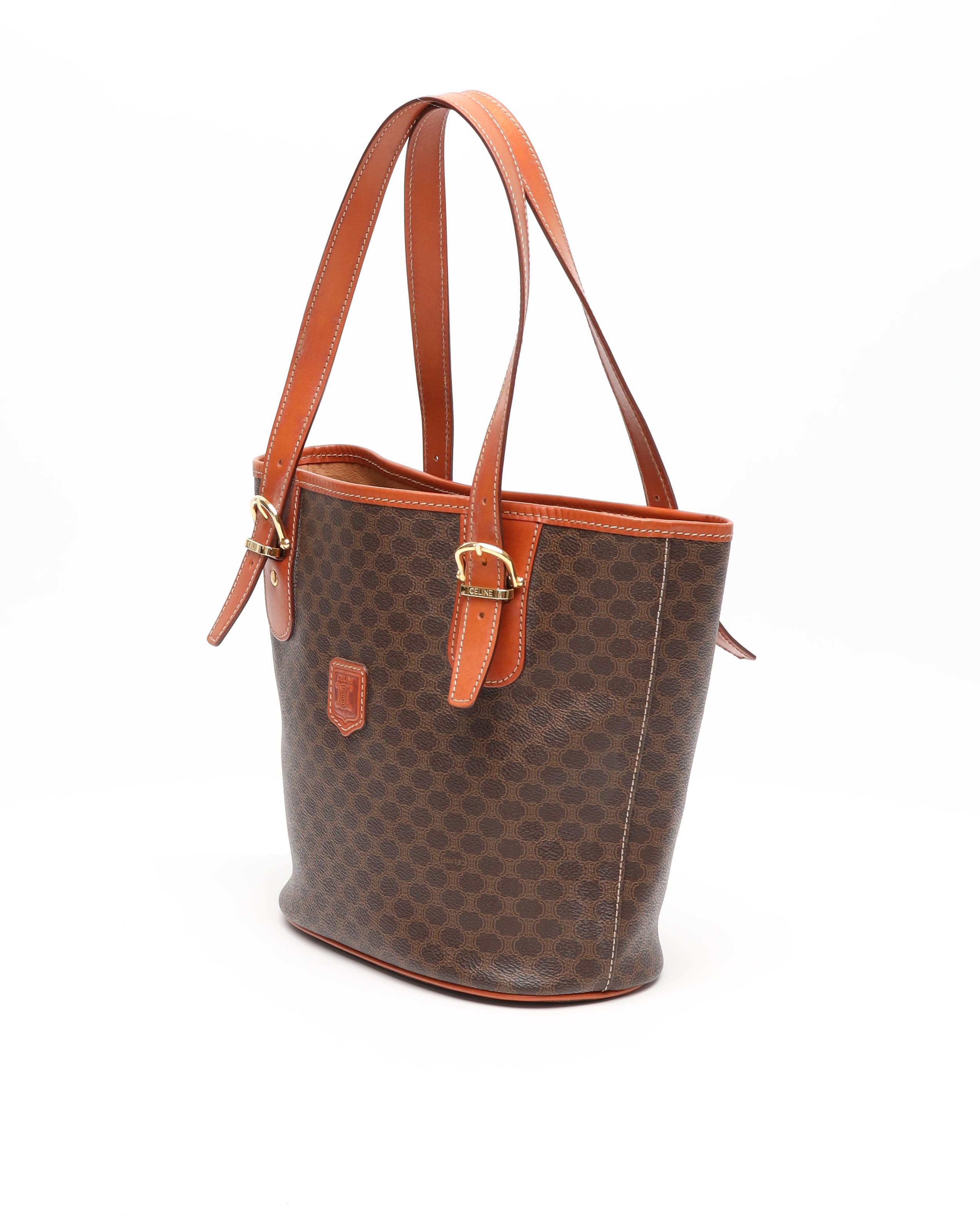 Celine Céline Macadam Tote Bag In Brown
