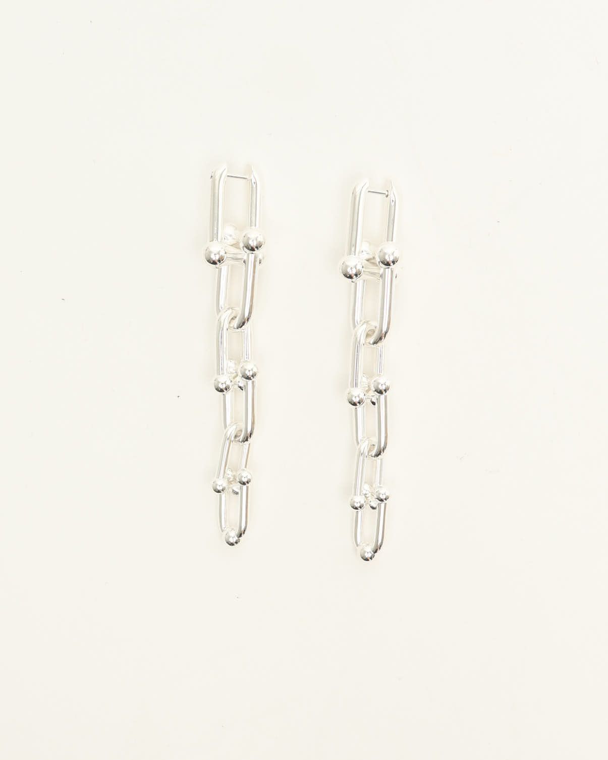 Tiffany & Co Hardwear Graduated Link Earrings In Silver