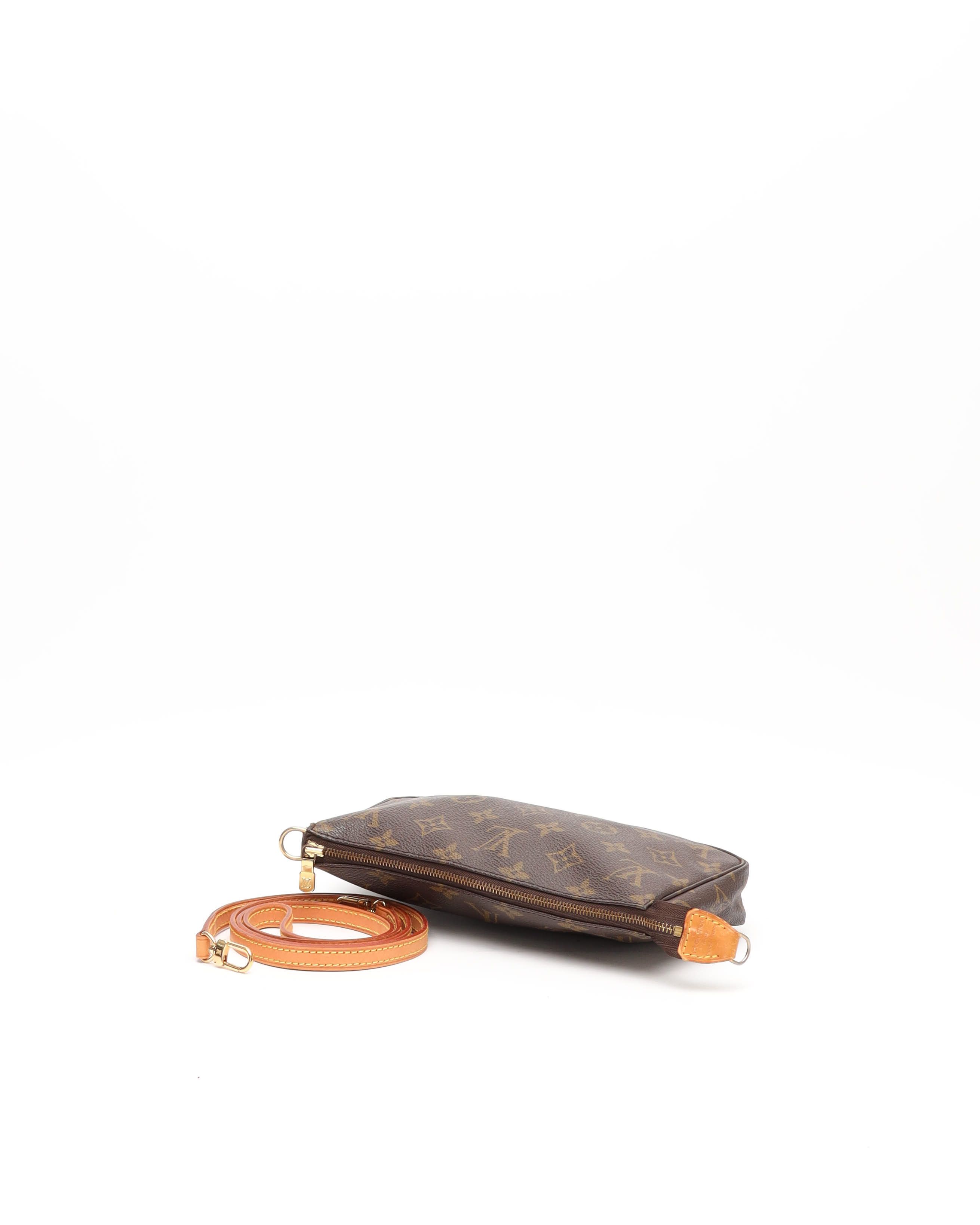 Pre-owned Louis Vuitton Monogram Pochette Accessoires Bag In Brown