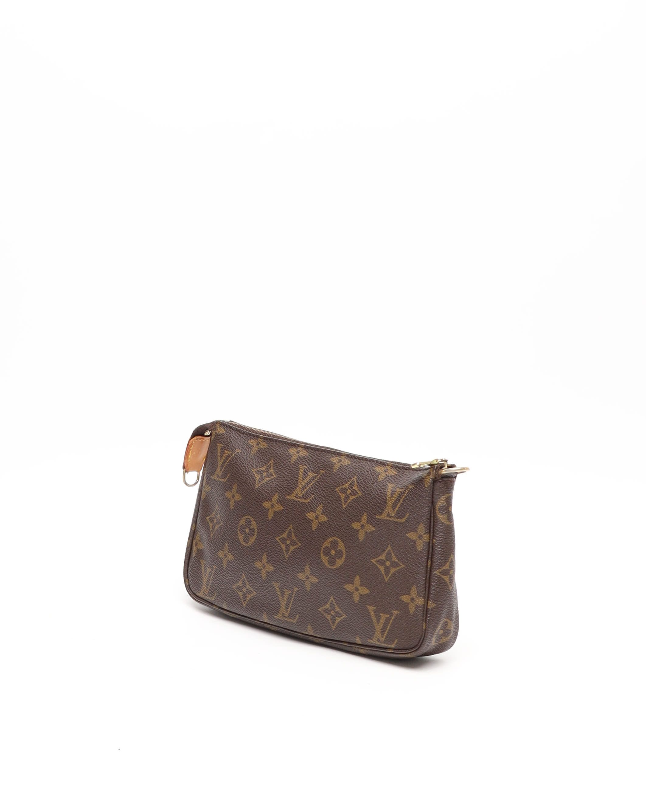 Pre-owned Louis Vuitton Monogram Pochette Accessoires Bag In Brown