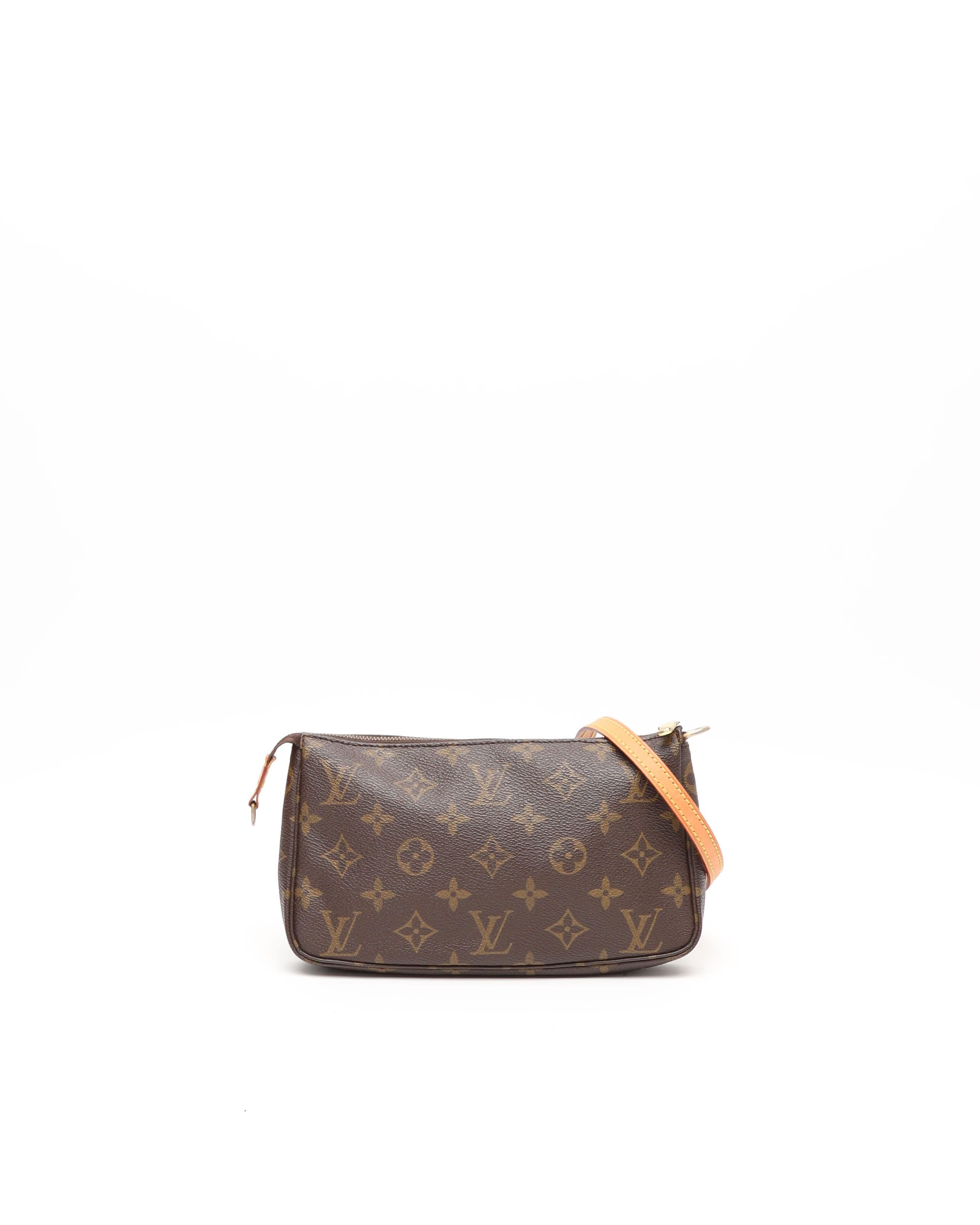 Pre-owned Louis Vuitton Monogram Pochette Accessoires Bag In Brown