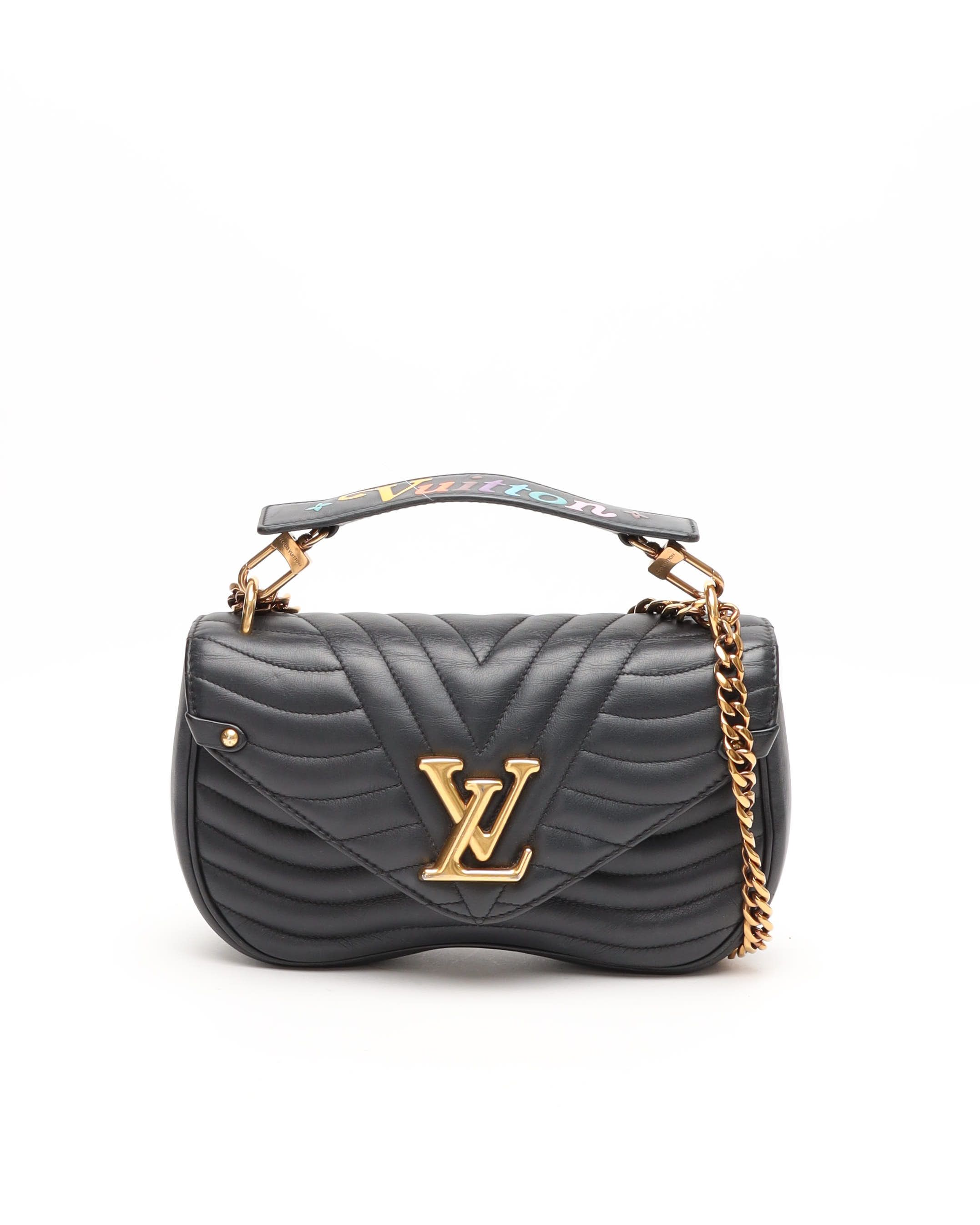 Pre-owned Louis Vuitton New Wave Pm Chain Bag In Black