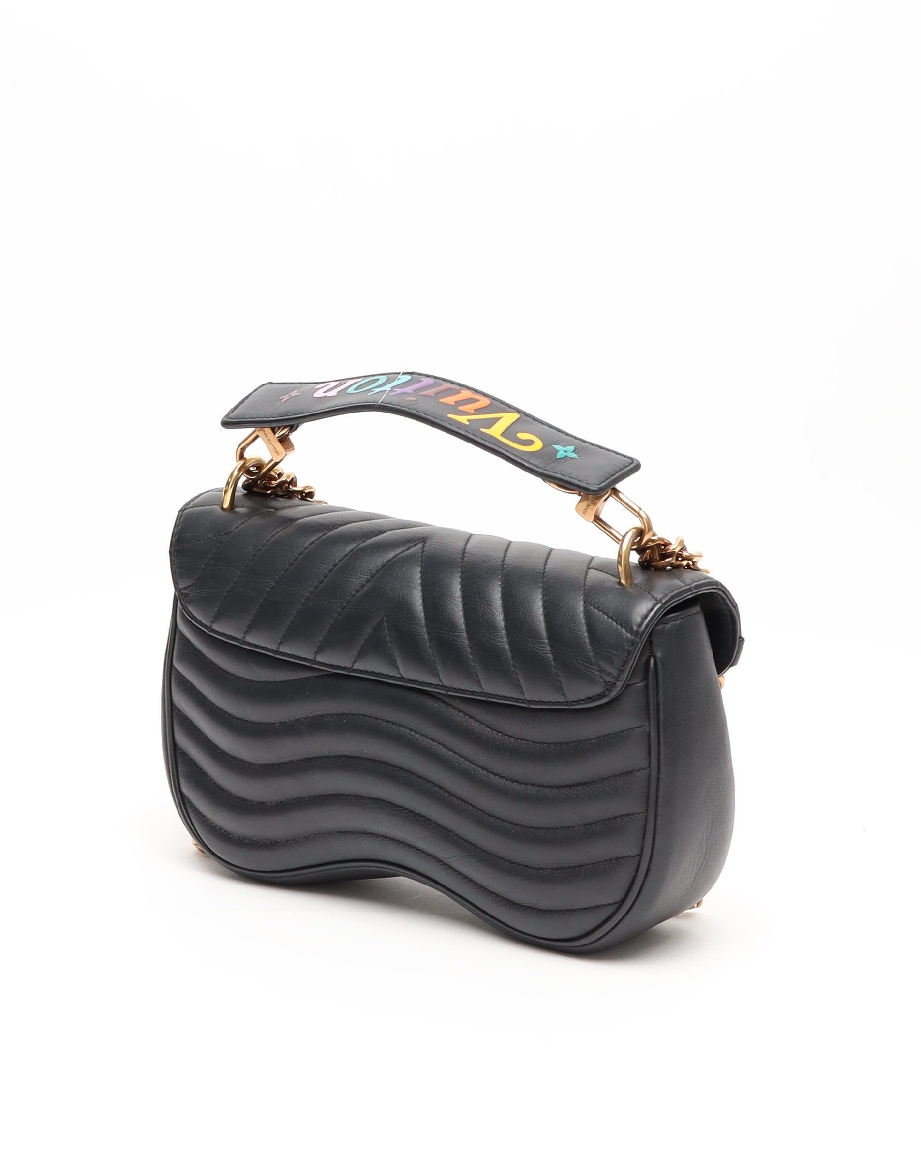 Pre-owned Louis Vuitton New Wave Pm Chain Bag In Black