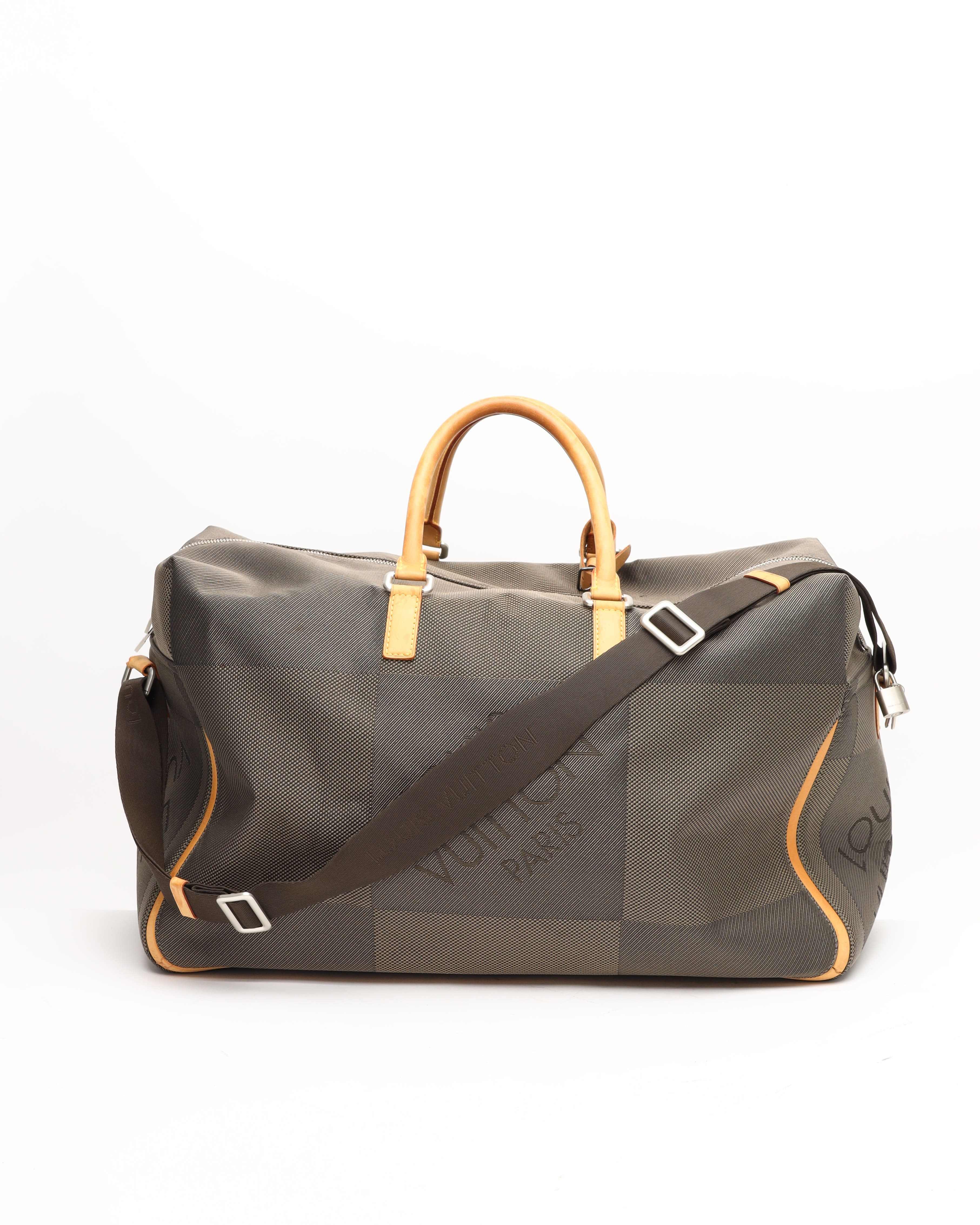 Pre-owned Louis Vuitton Damier Geant Souverain Weekend Bag In Brown