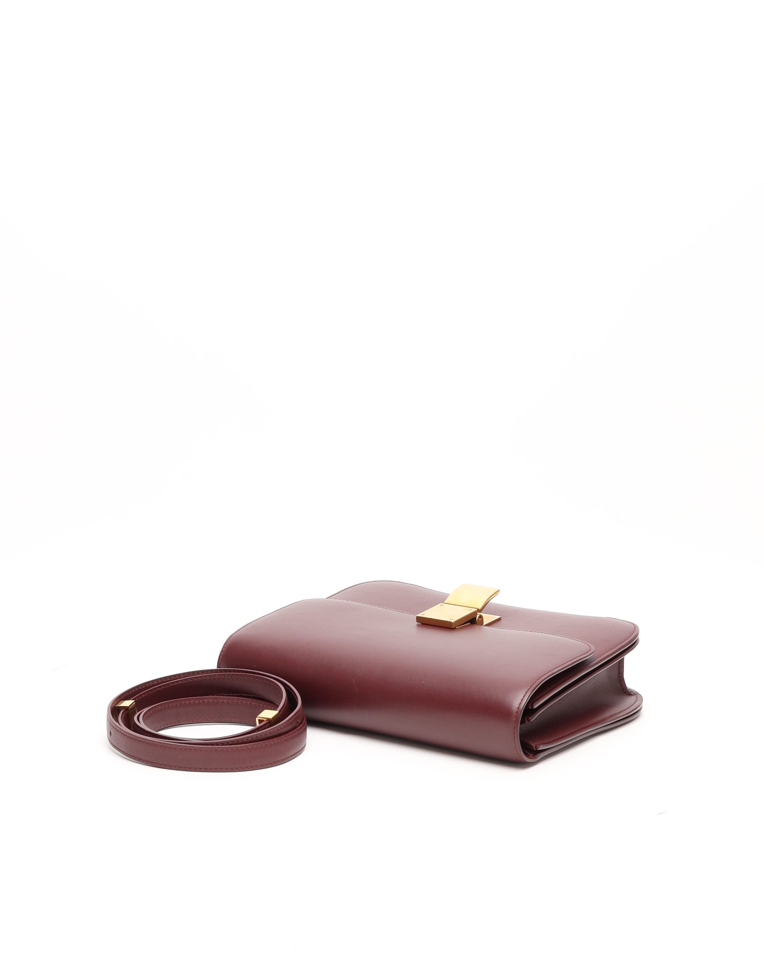 Celine Céline Classic Box Bag In Burgundy