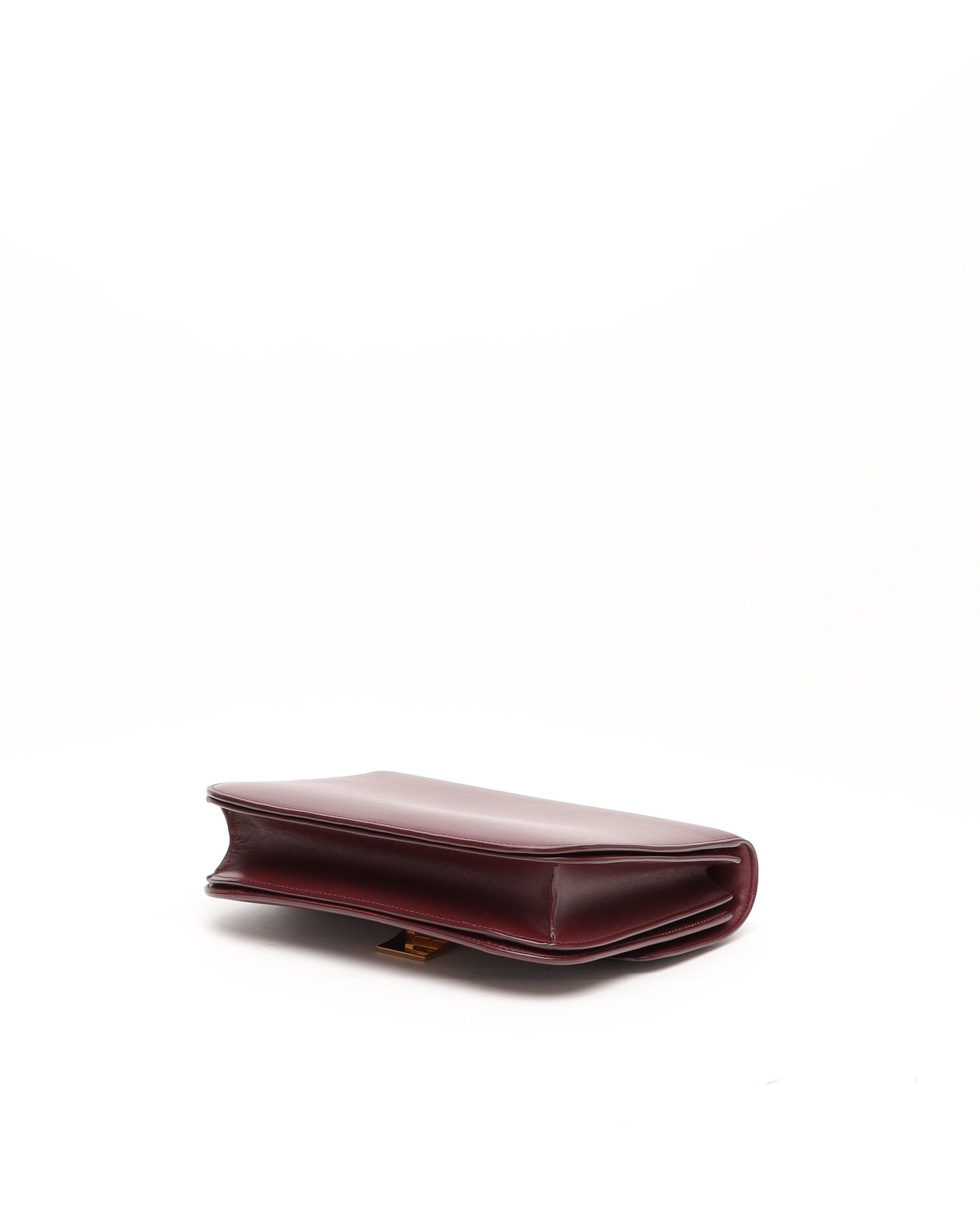 Celine Céline Classic Box Bag In Burgundy