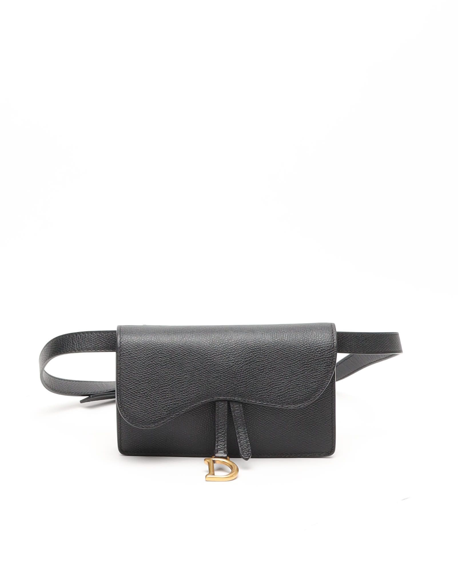 Dior Christian  Saddle Belt Bag In Black