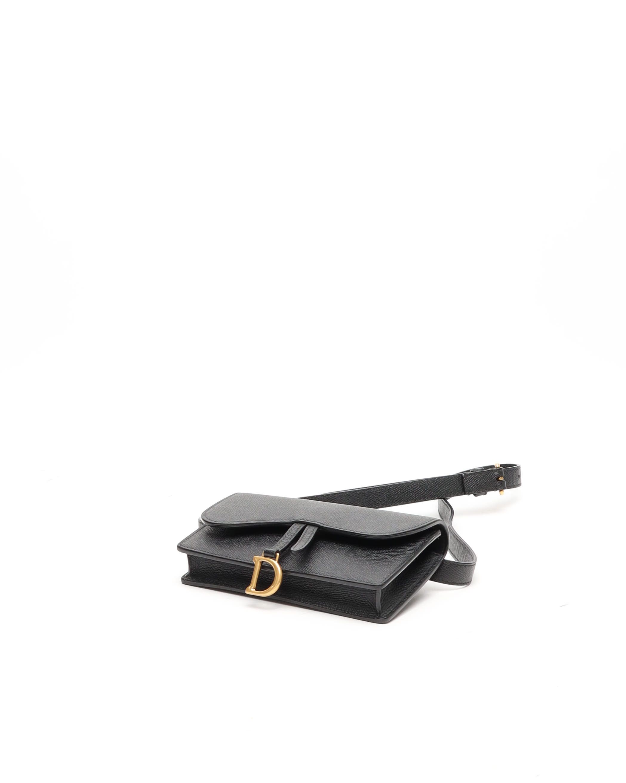 Dior Christian  Saddle Belt Bag In Black
