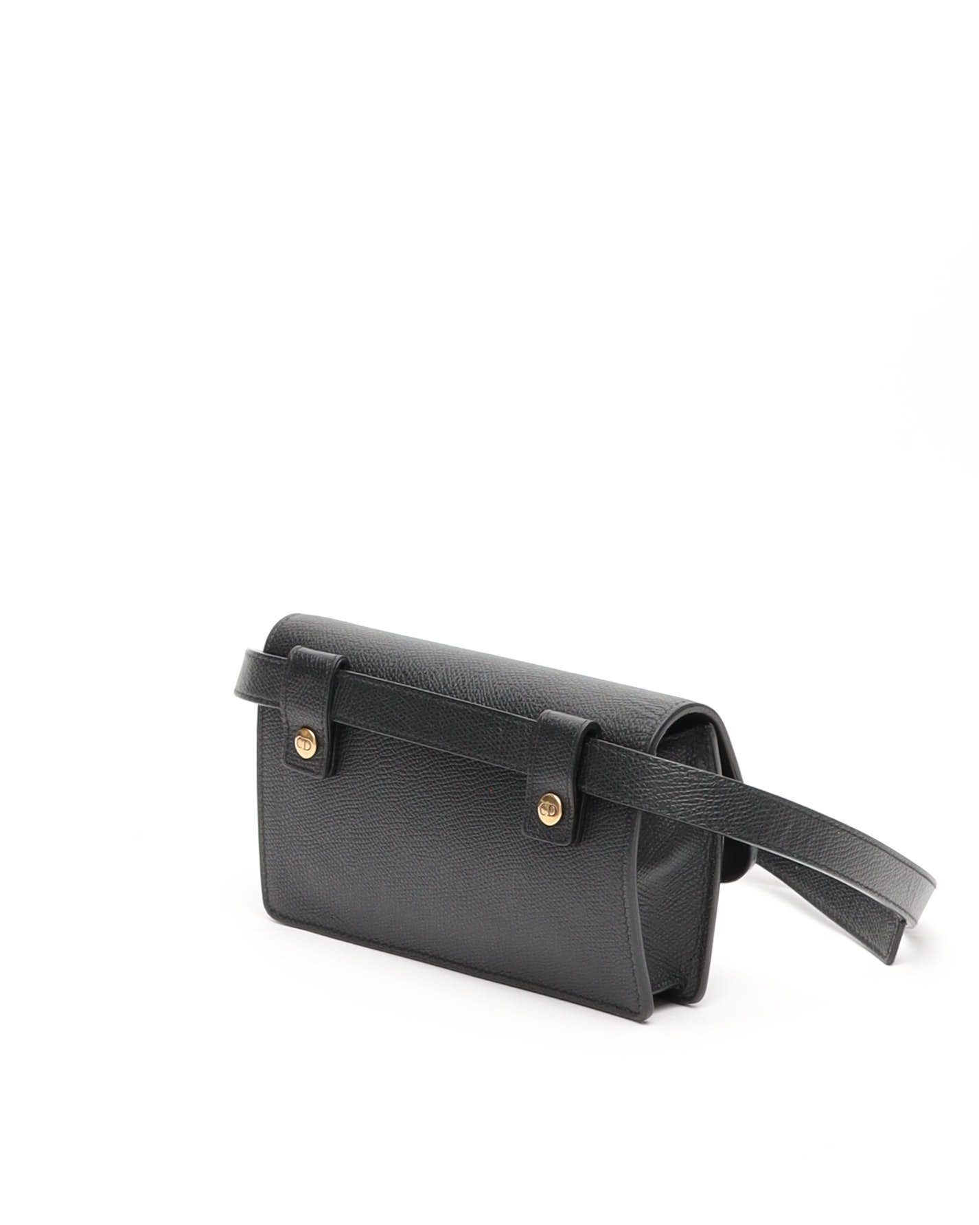 Dior Christian  Saddle Belt Bag In Black