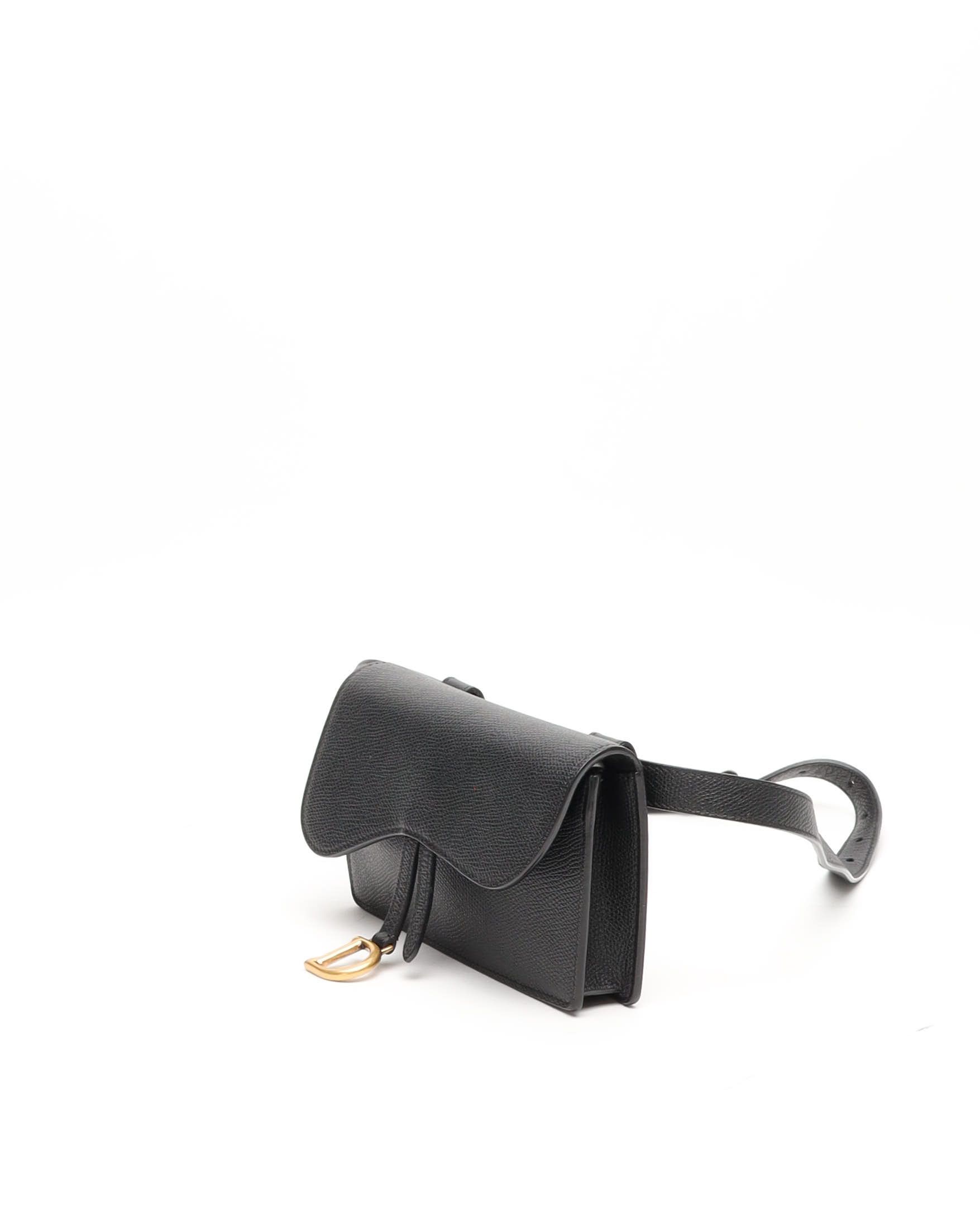 Dior Christian  Saddle Belt Bag In Black