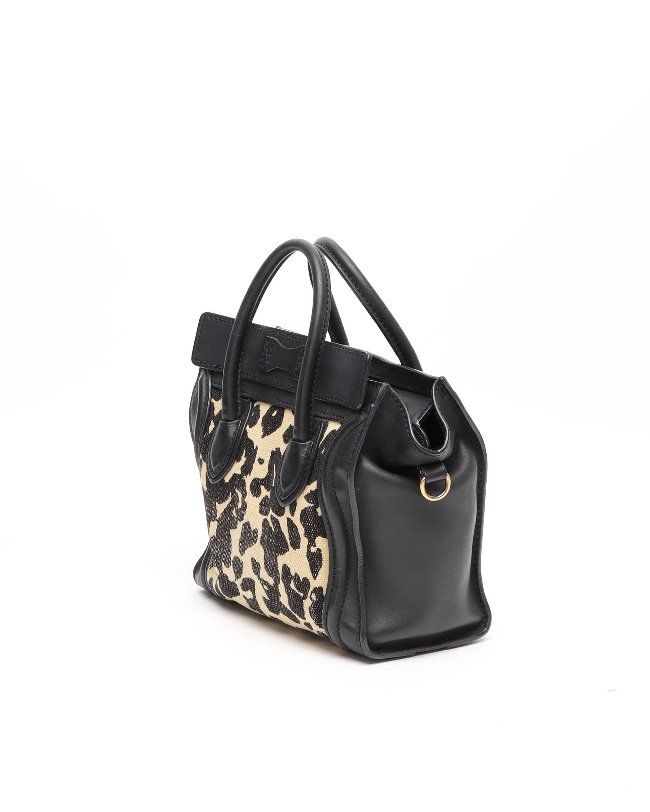 Celine Céline Luggage Nano Bag In Black