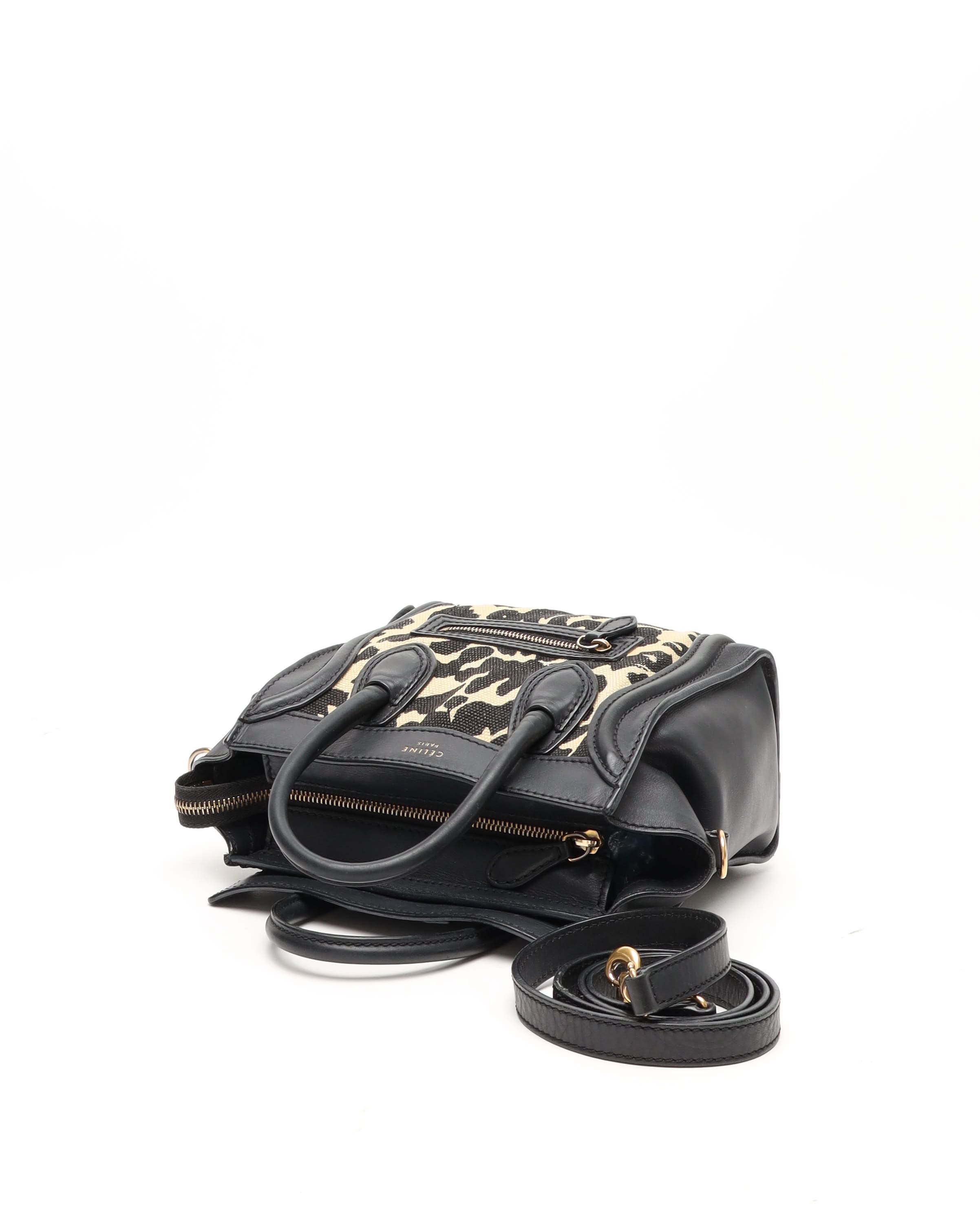 Celine Céline Luggage Nano Bag In Black