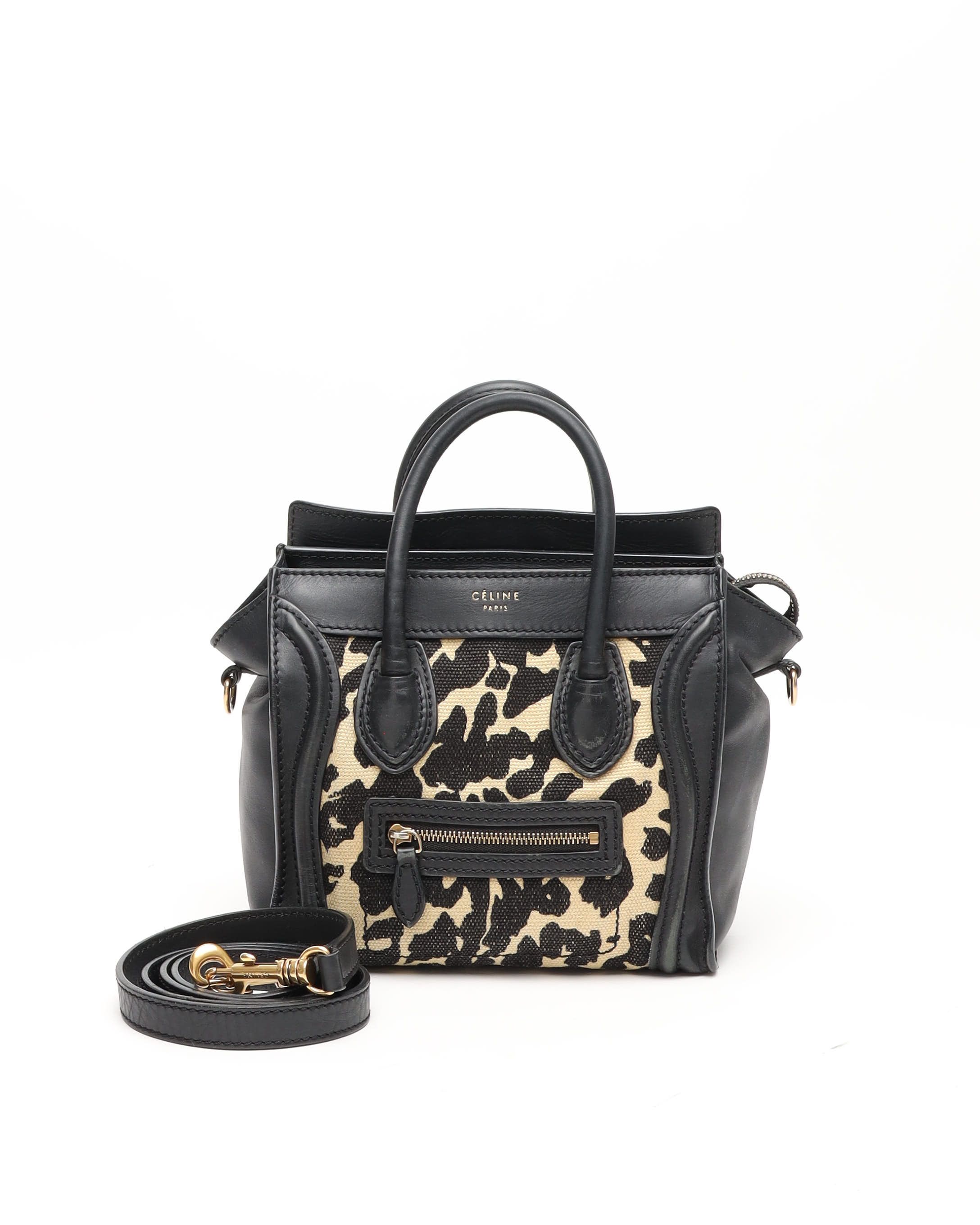 Celine Céline Luggage Nano Bag In Black