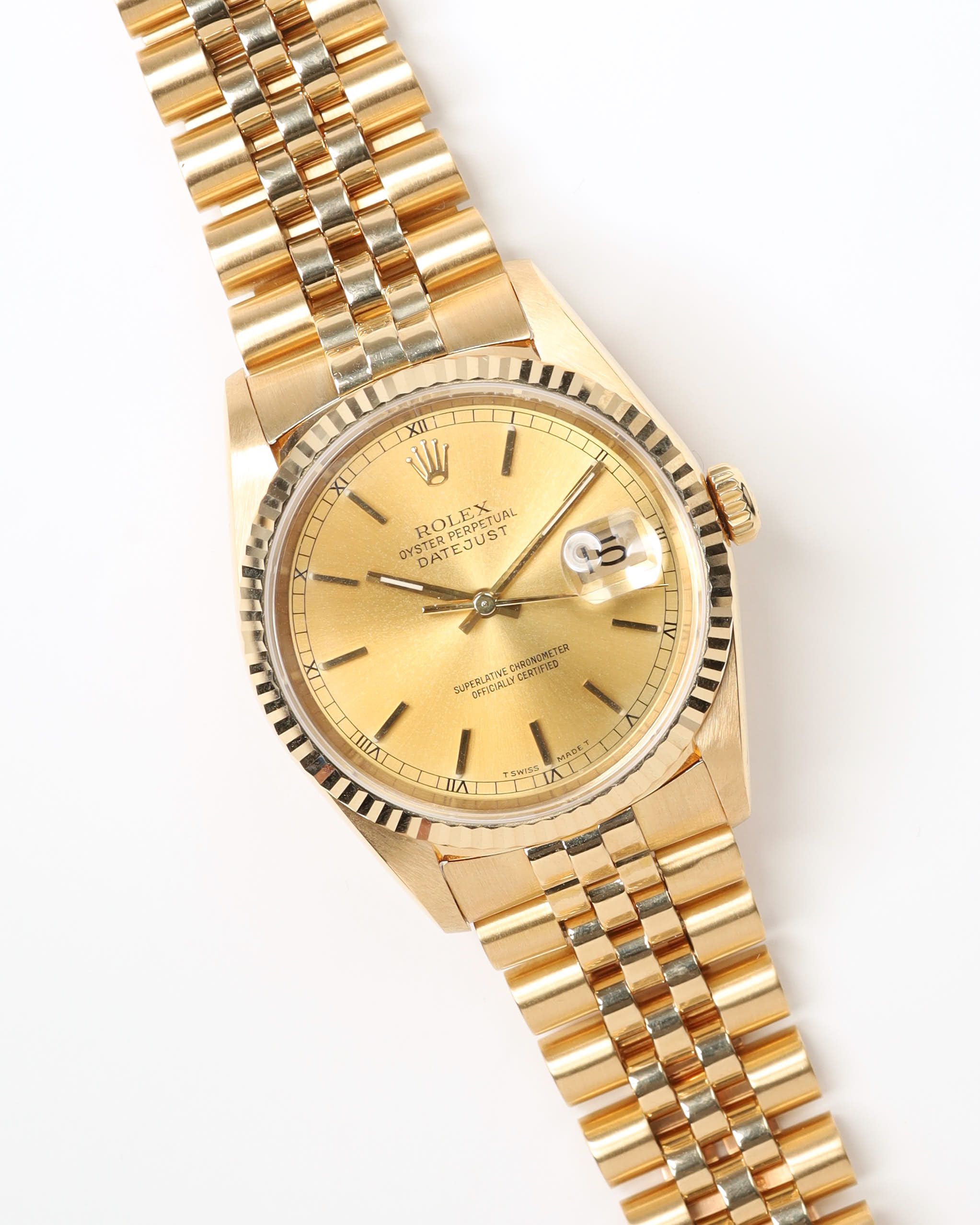 Rolex Datejust 36mm 18k Gold Ref 16238 1991 Watch