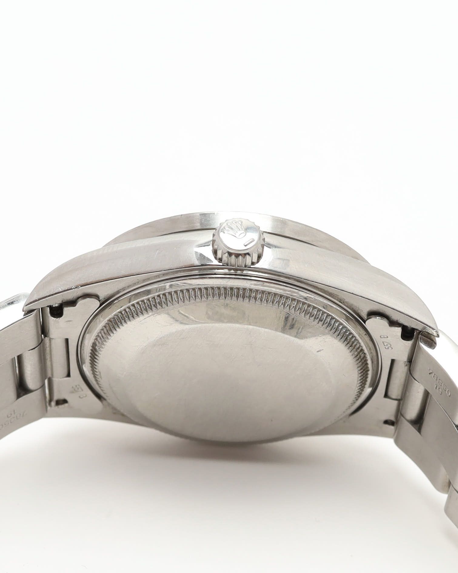 Rolex Oyster Perpetual Date 34mm Ref 15210 1995 Watch In Silver
