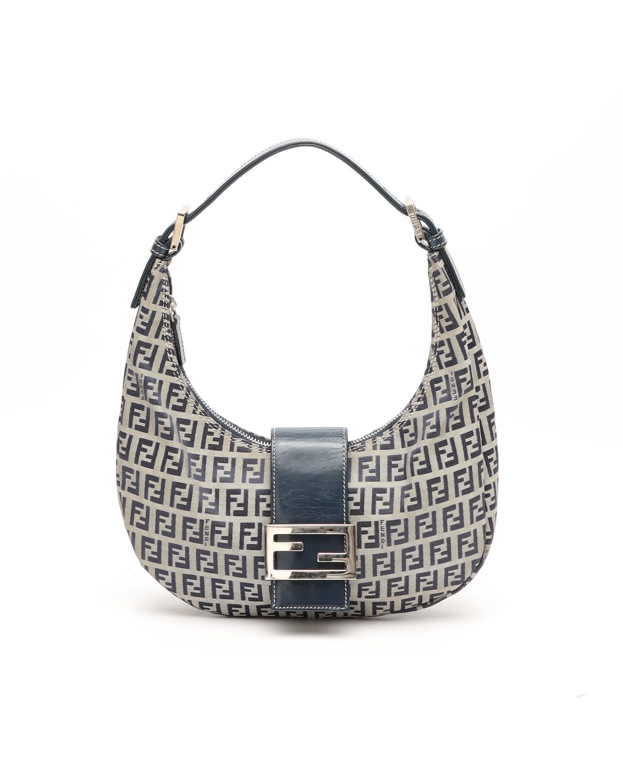Fendi Zucchino Half Moon Shoulder Bag