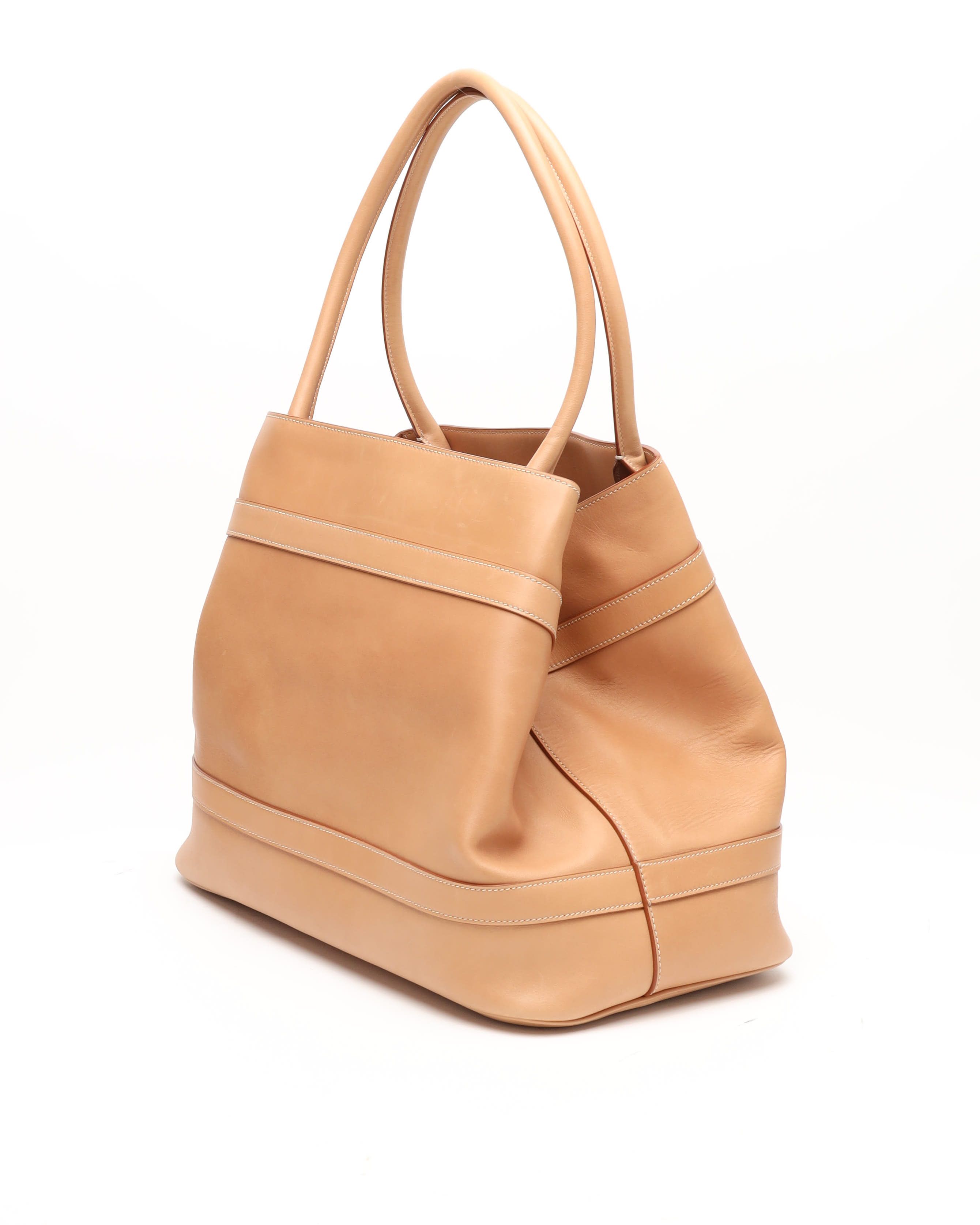 Saint Laurent Large Rive Gauche Tote Bag In Sand