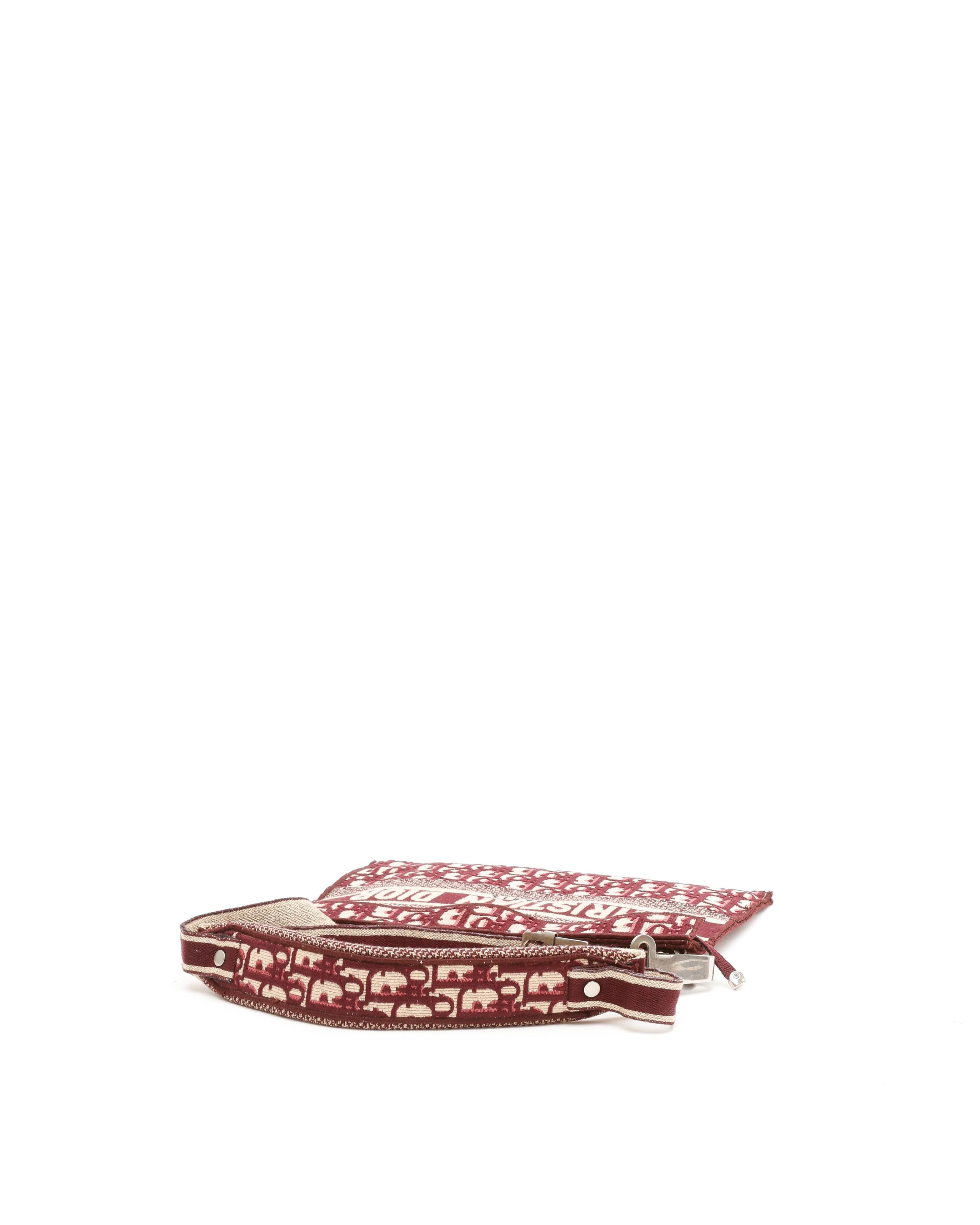 Dior Christian Oblique Messenger Bag In Burgundy