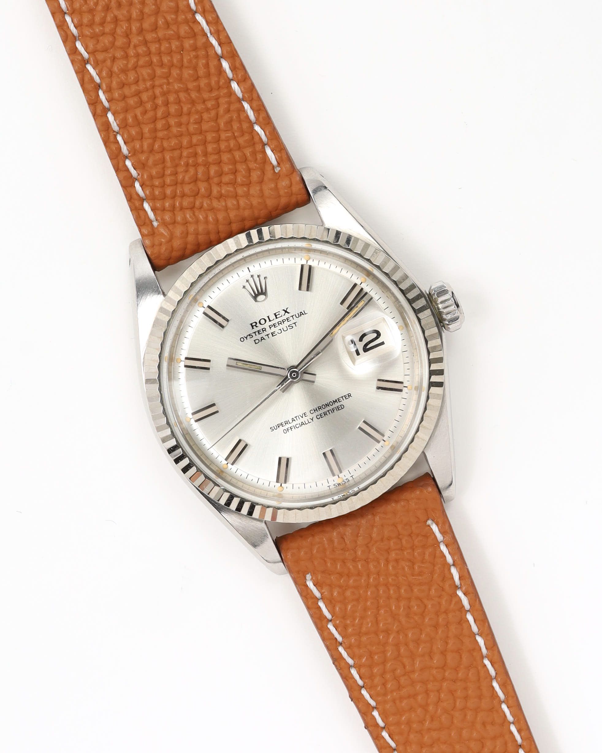 Rolex Datejust 36mm Ref 1601 Wide Boy Watch In Brown