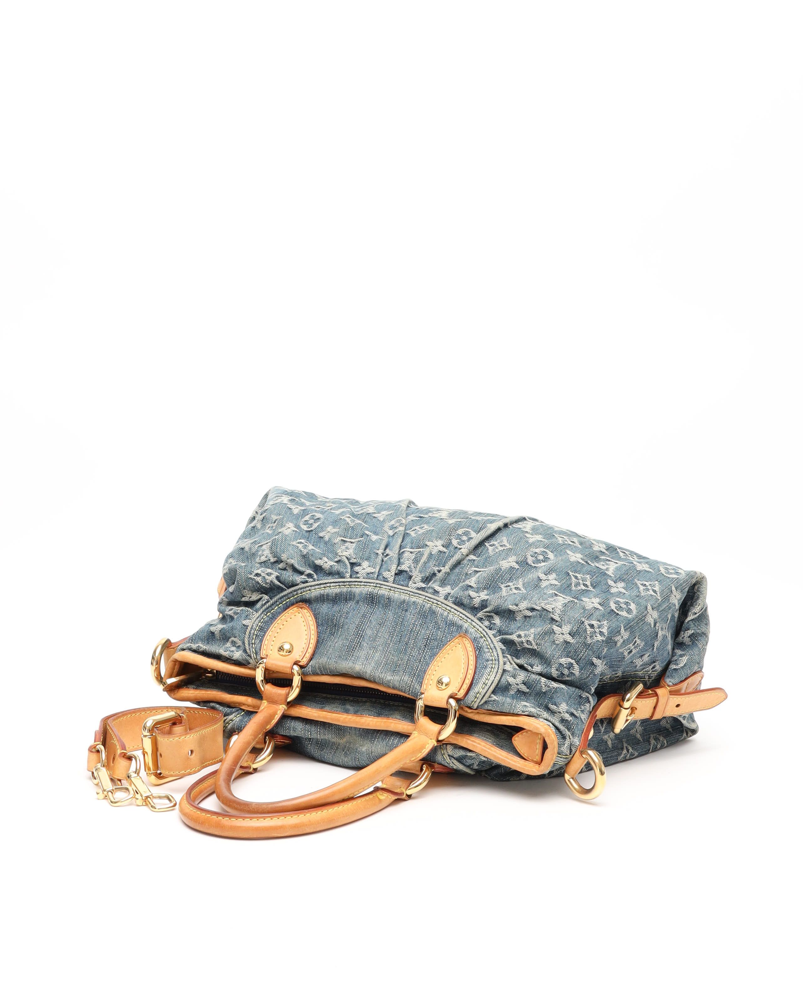 Pre-owned Louis Vuitton Monogram Denim Neo Cabby Mm Bag In Blue