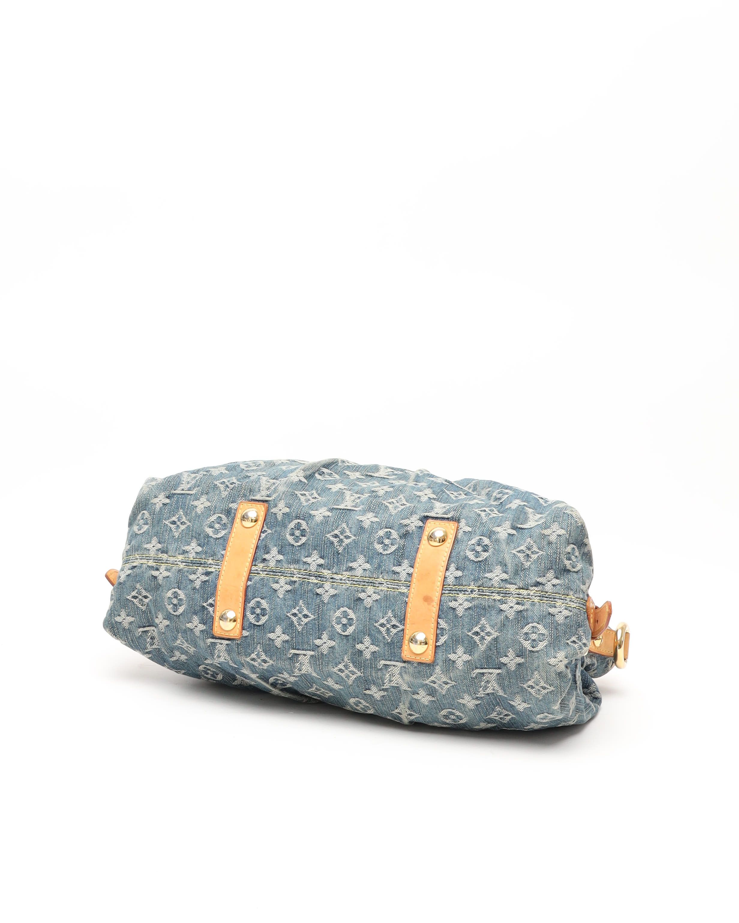 Pre-owned Louis Vuitton Monogram Denim Neo Cabby Mm Bag In Blue