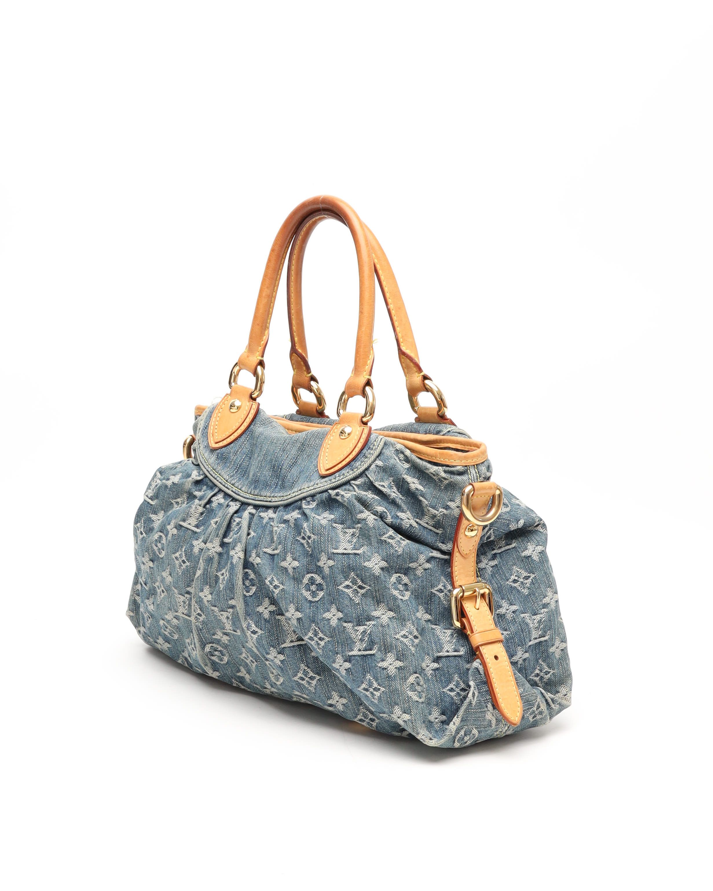 Pre-owned Louis Vuitton Monogram Denim Neo Cabby Mm Bag In Blue