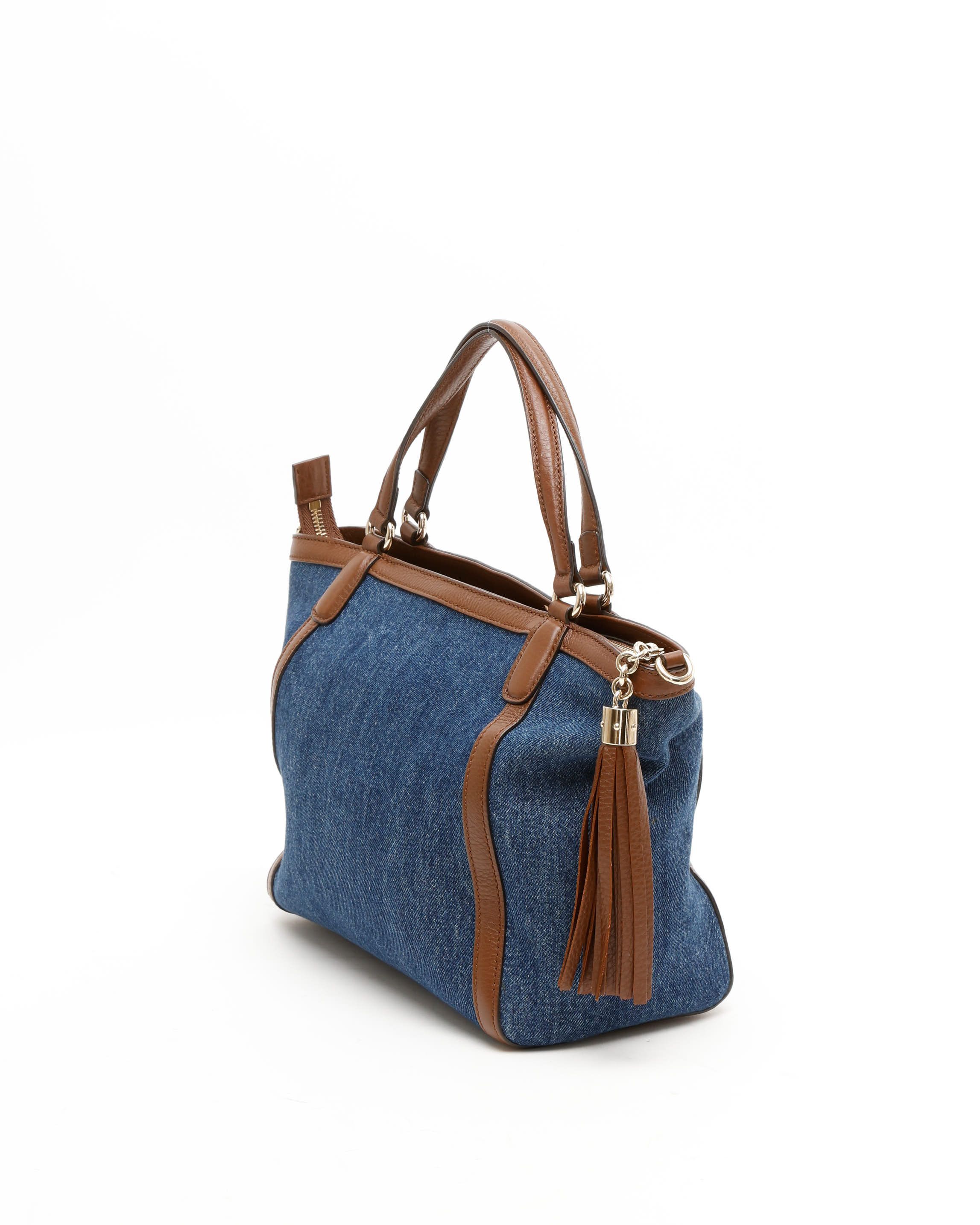 Gucci Denim Soho Bag In Blue