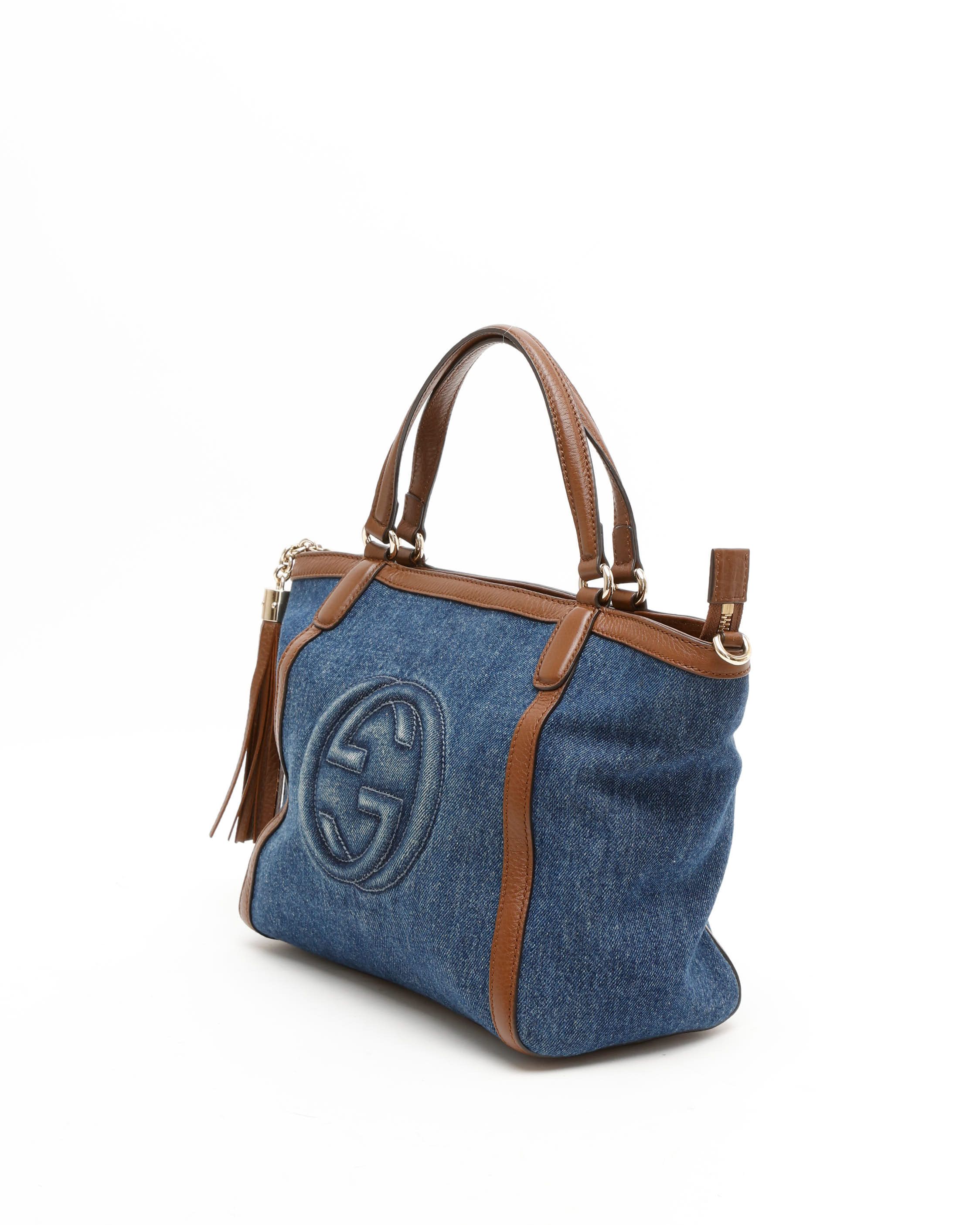 Gucci Denim Soho Bag In Blue
