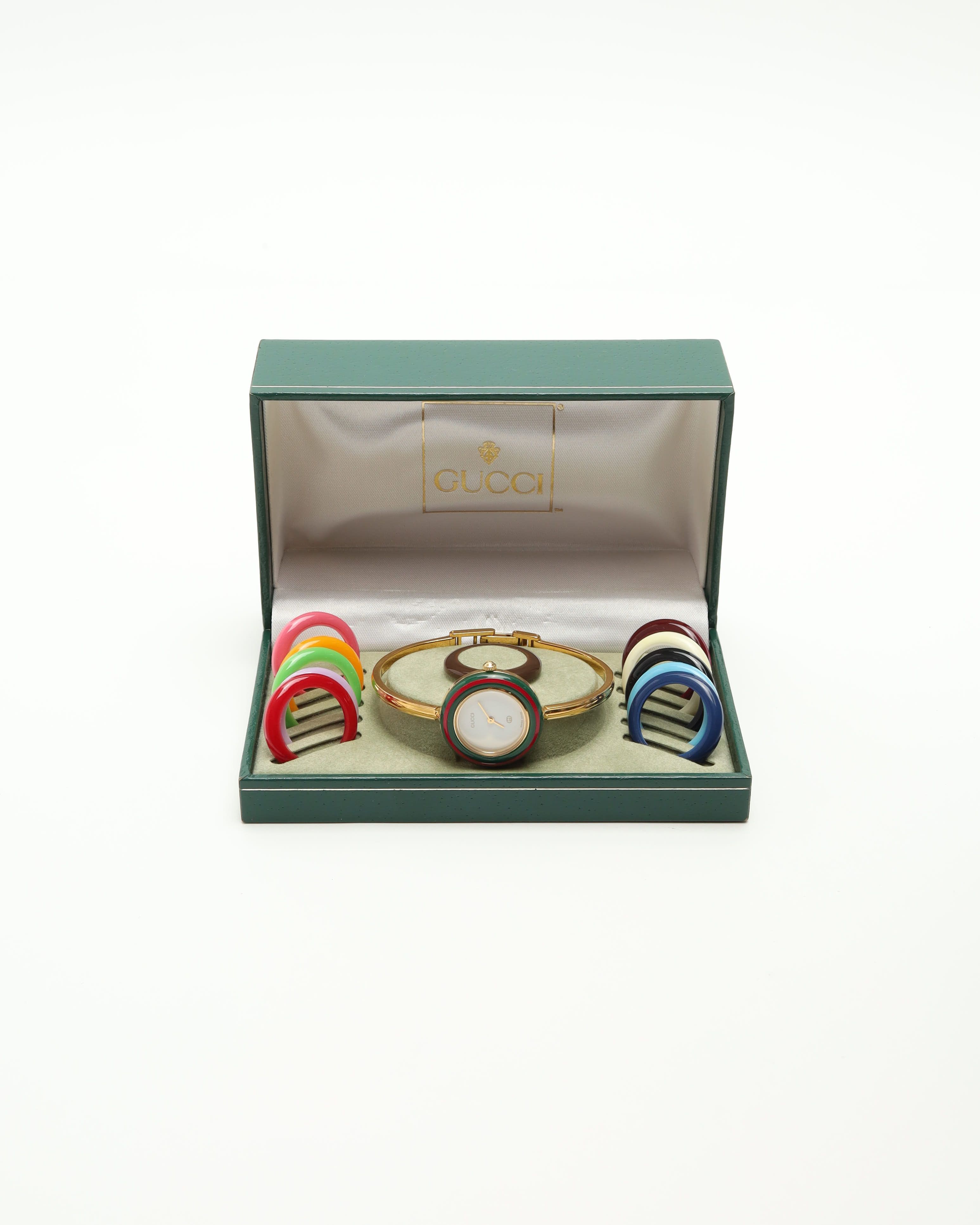 Gucci Change Bezel 26mm Ref 11/12 Full Set Watch In Multi