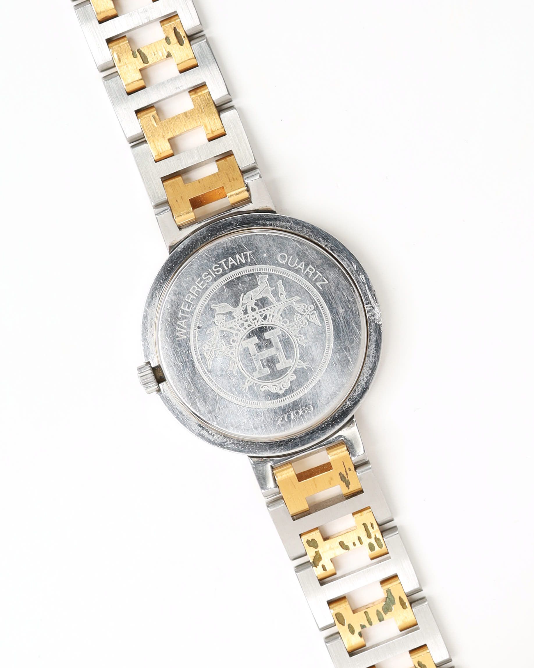 Pre-owned Hermes Hermès Clipper 30mm Full Set Watch In White