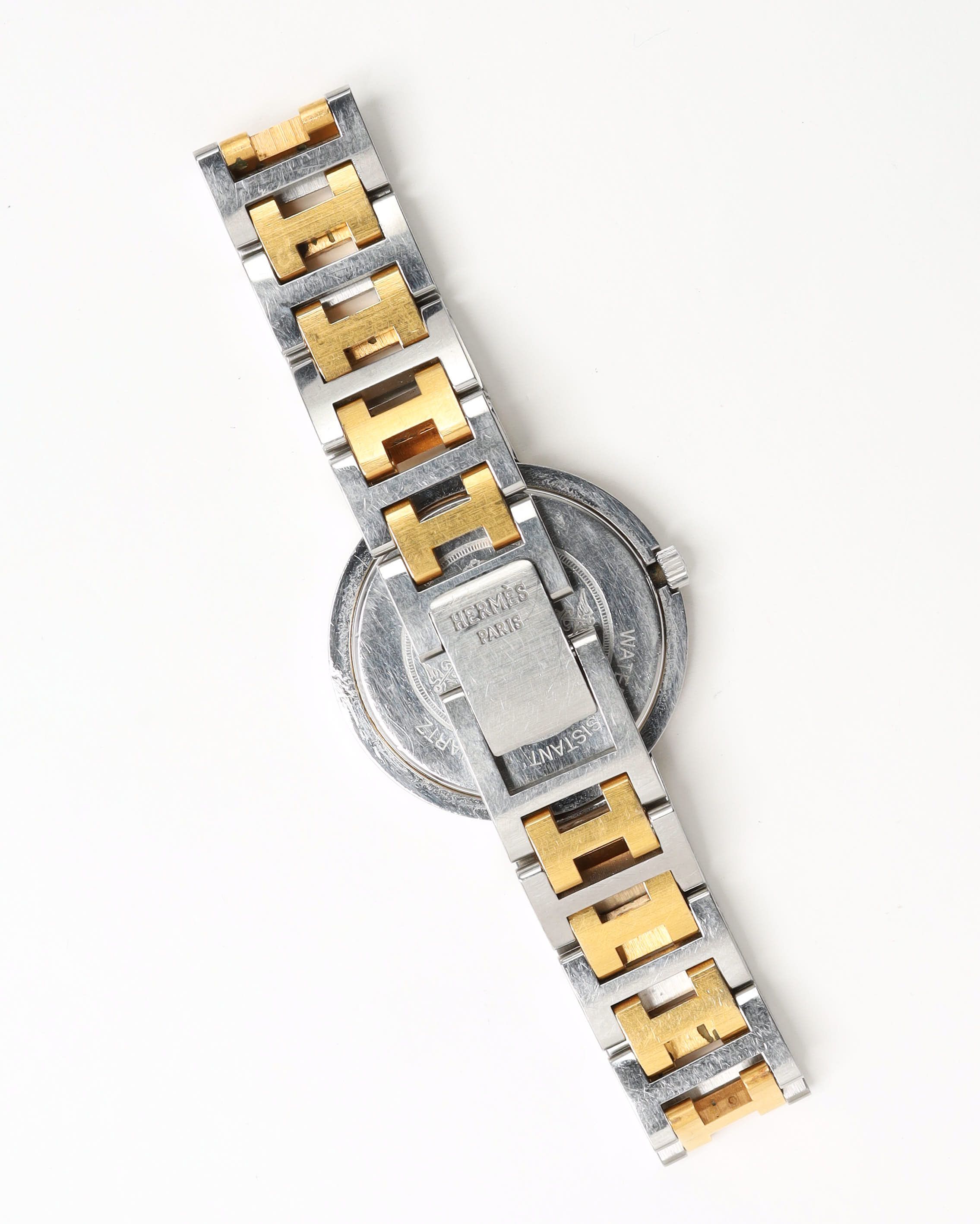 Pre-owned Hermes Hermès Clipper 30mm Full Set Watch In White