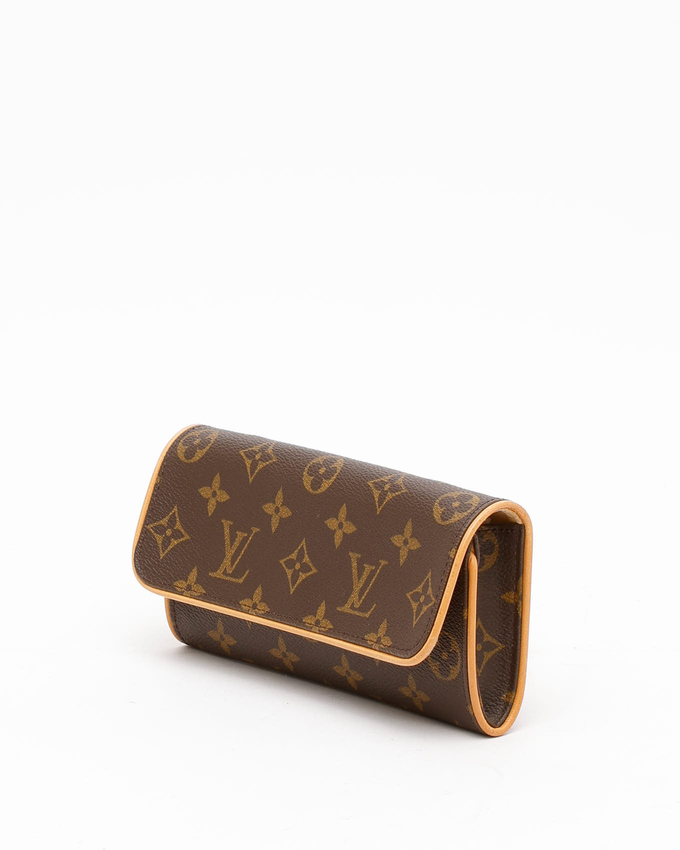 Pre-owned Louis Vuitton Monogram Pochette Twin Pm Bag In Brown