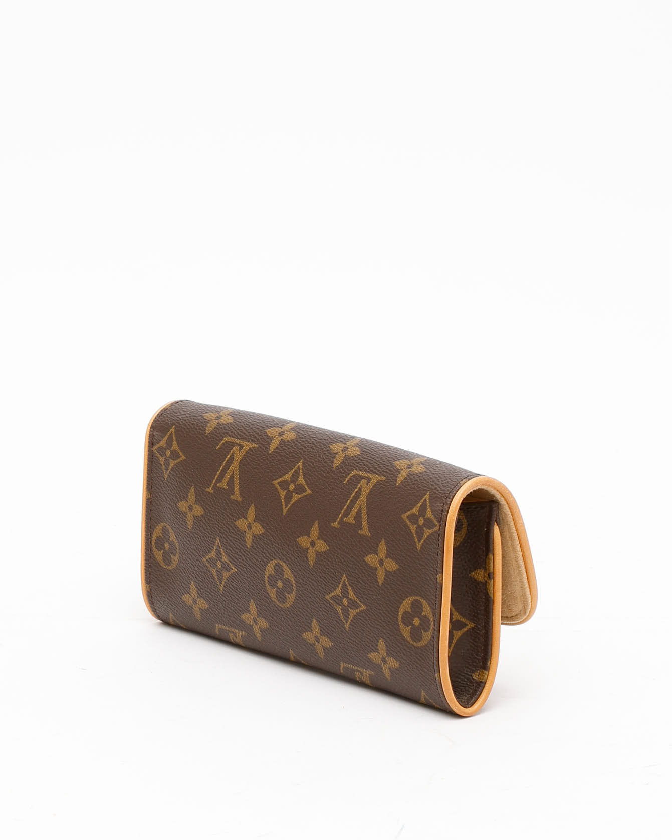 Pre-owned Louis Vuitton Monogram Pochette Twin Pm Bag In Brown