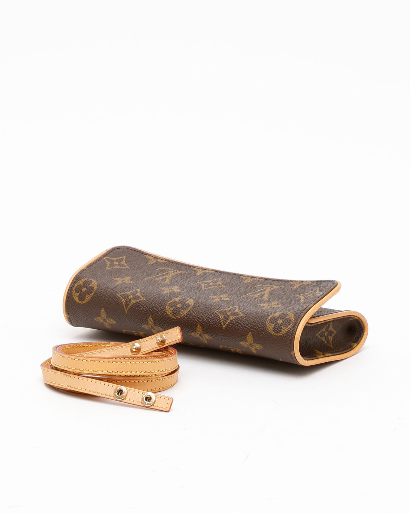 Pre-owned Louis Vuitton Monogram Pochette Twin Pm Bag In Brown