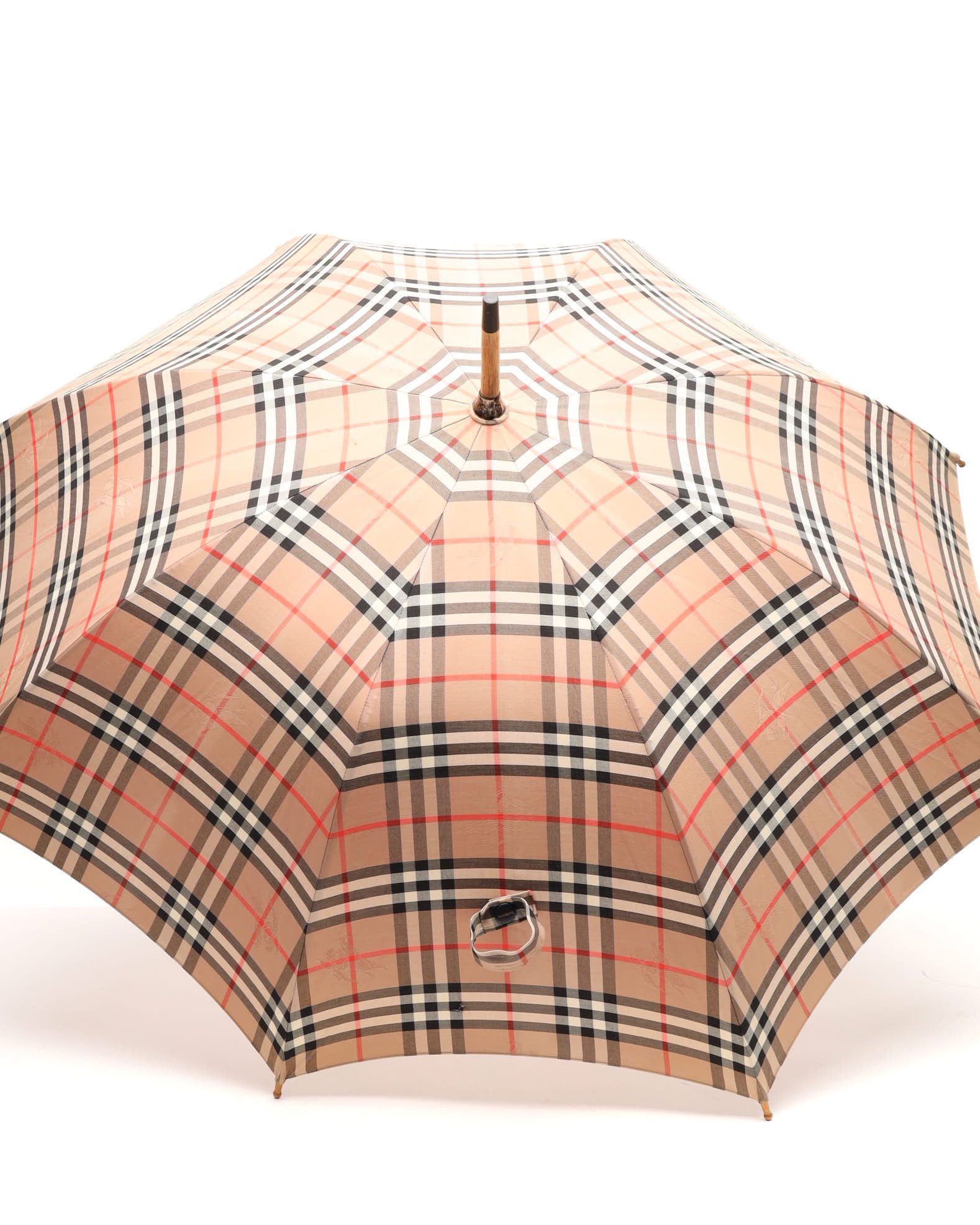 Burberry Long Umbrella In Brown