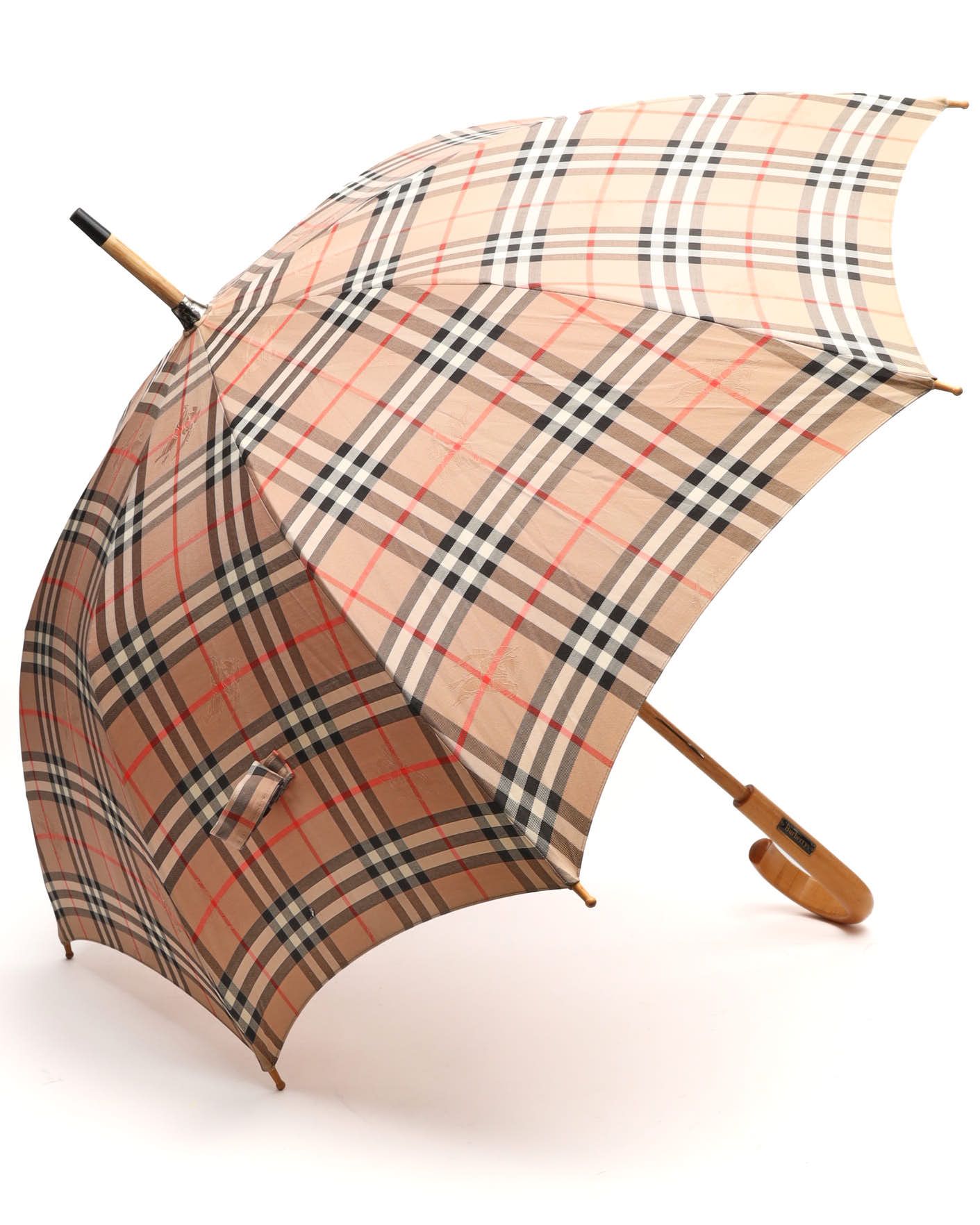Burberry Long Umbrella In Brown