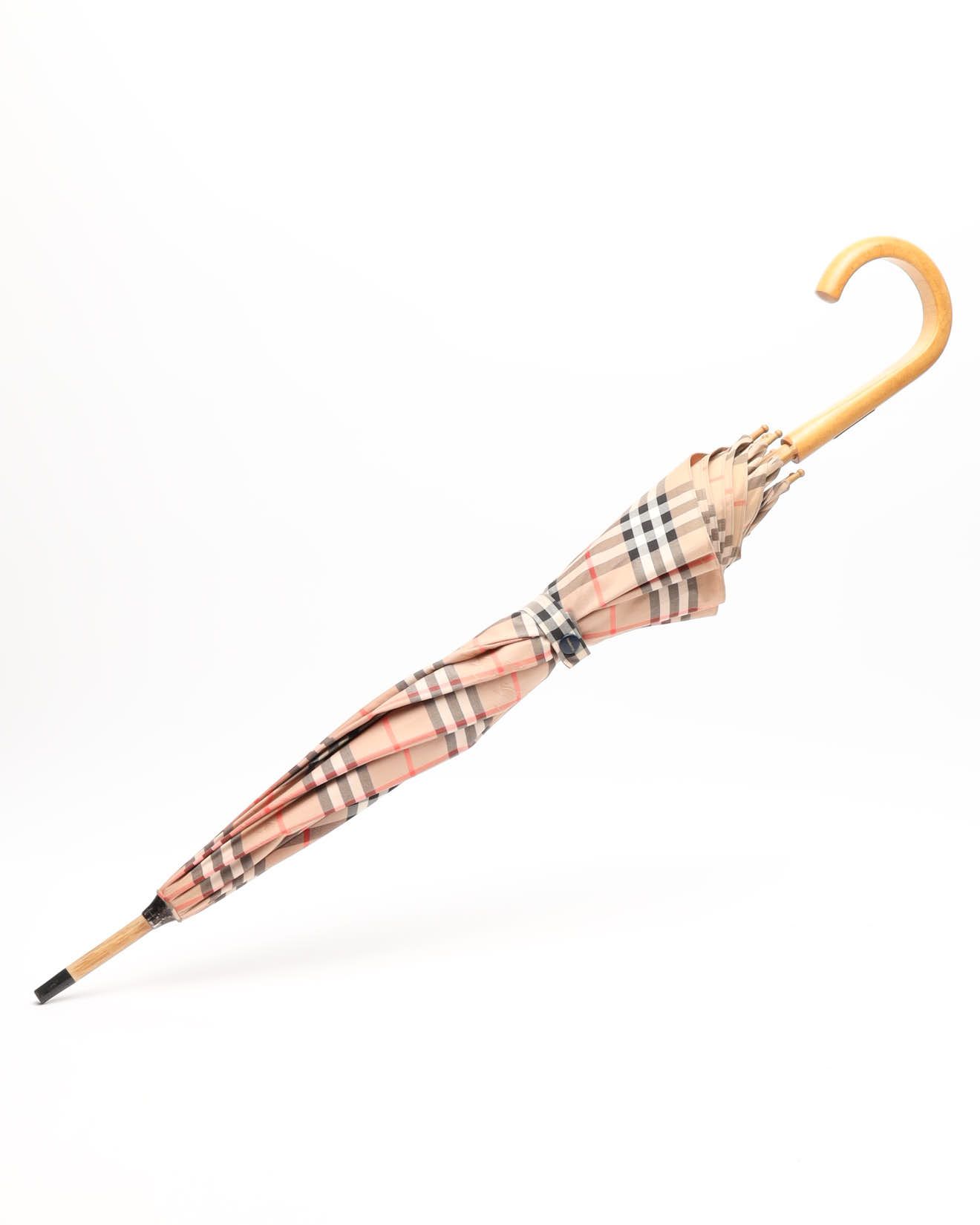 Burberry Long Umbrella In Brown