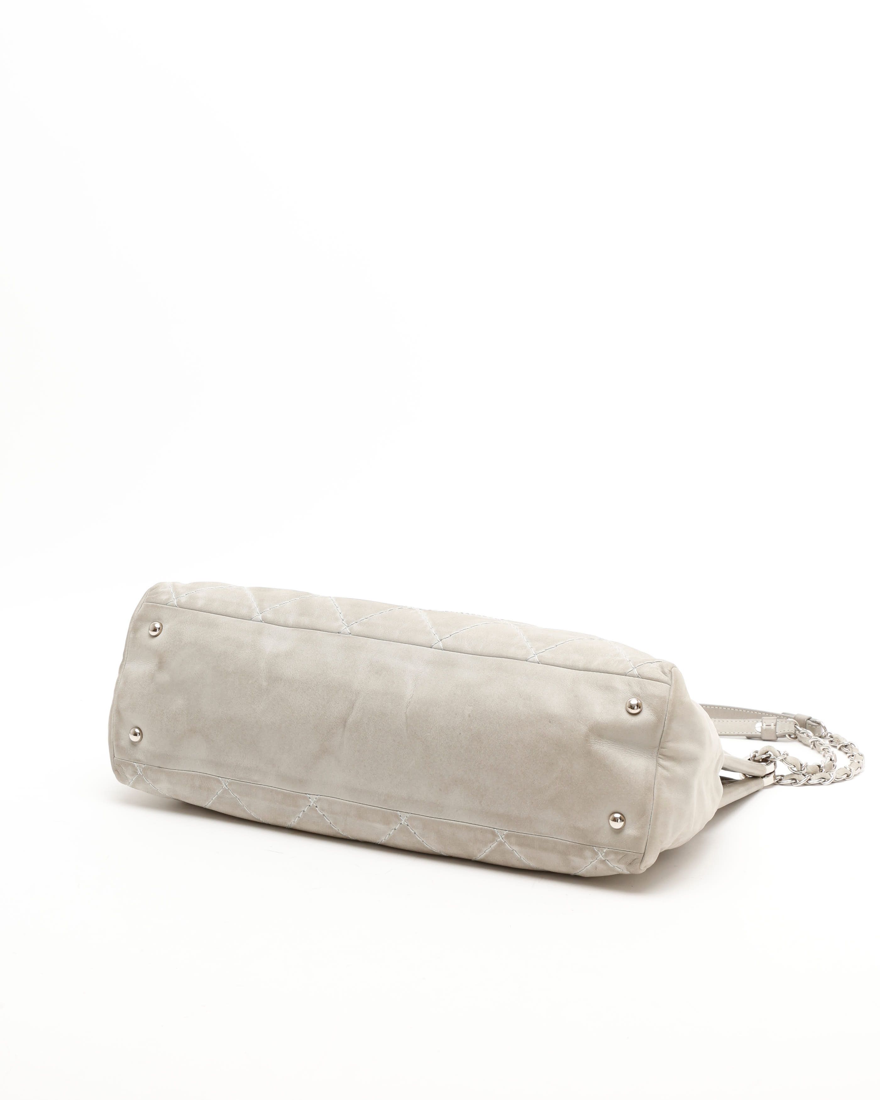 Pre-owned Chanel Wild Stitch Chain Bag In Gray