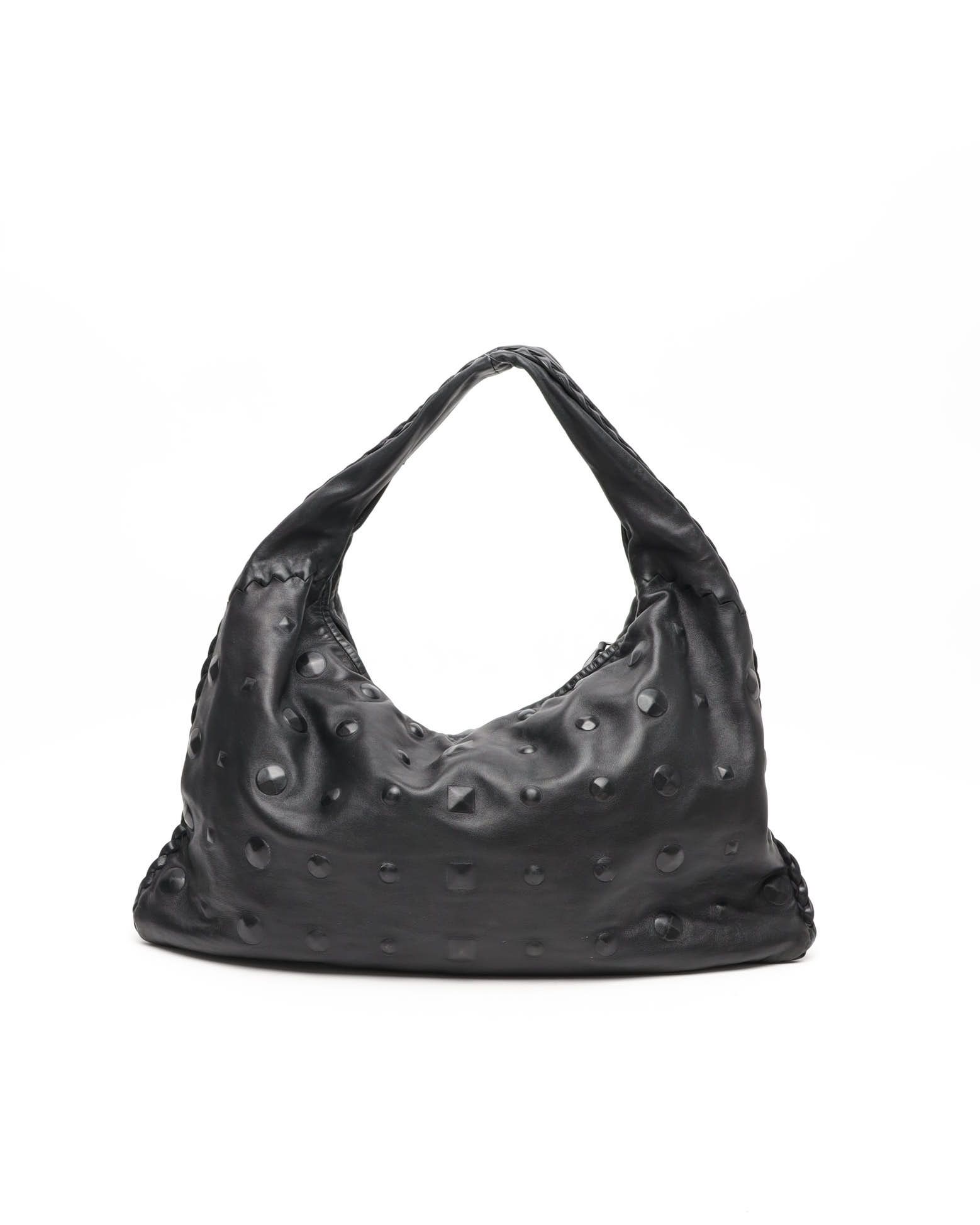Bottega Veneta Large Studded Hobo Bag In Black