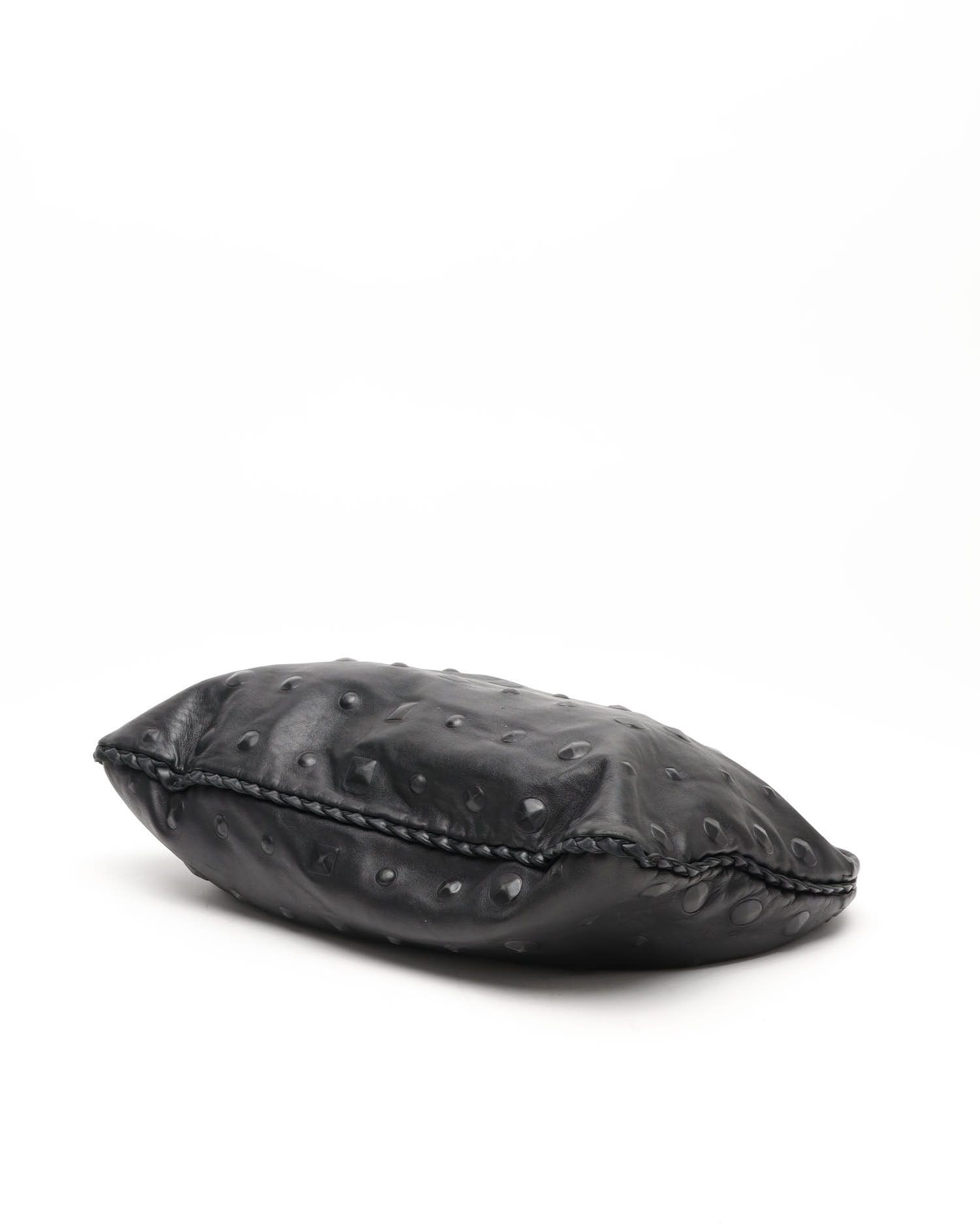Bottega Veneta Large Studded Hobo Bag In Black