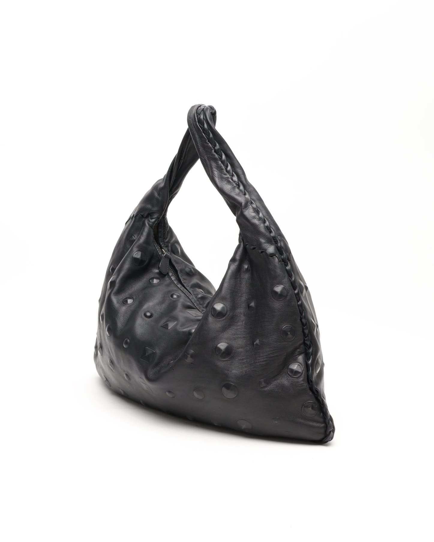 Bottega Veneta Large Studded Hobo Bag In Black