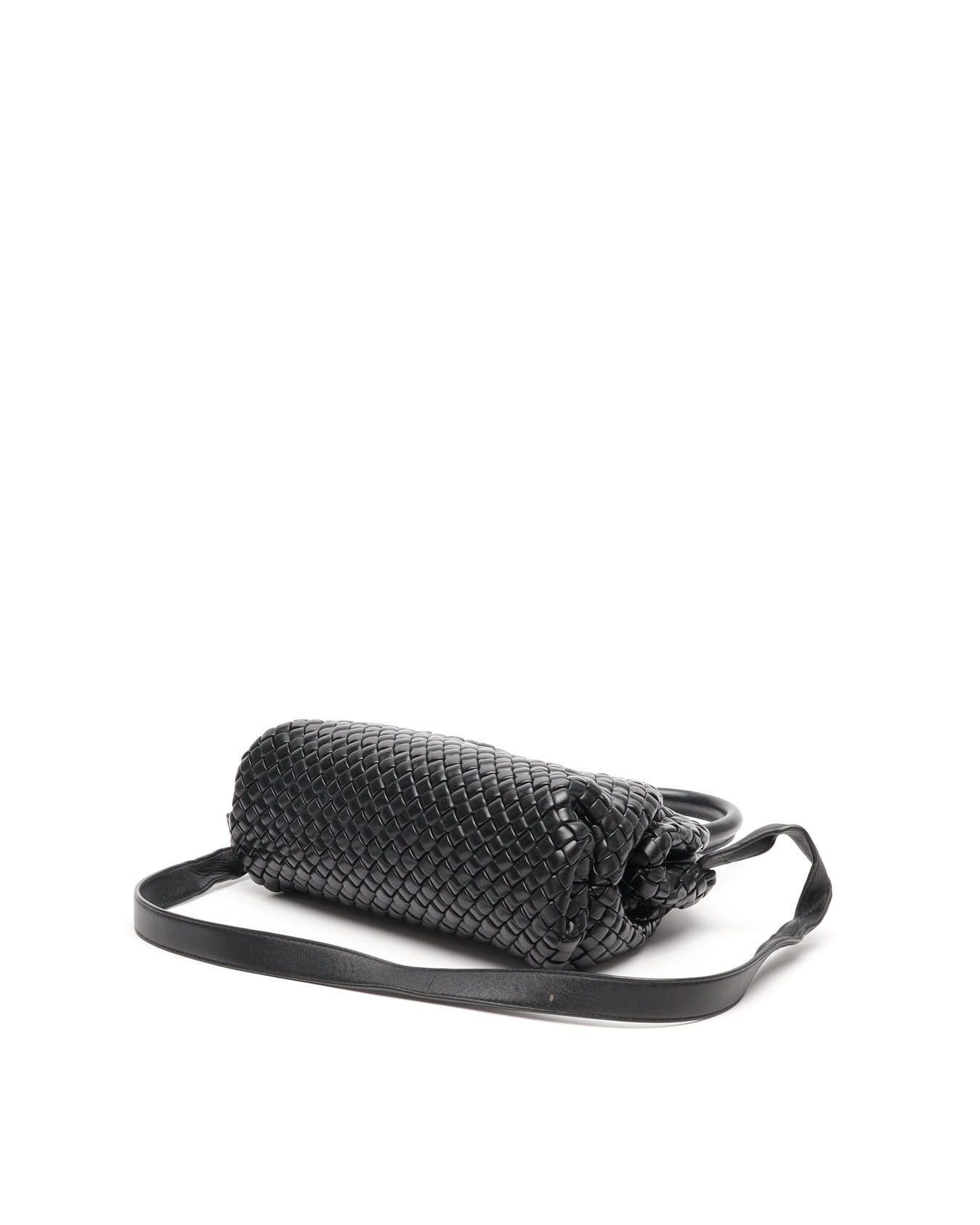 Bottega Veneta Intrecciato Small Nappa Top Handle Bag In Black