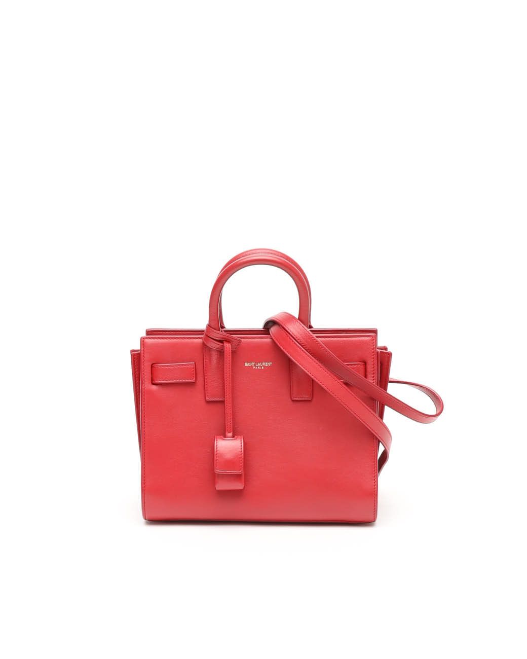 Saint Laurent Nano Sac De Jour Bag In Red