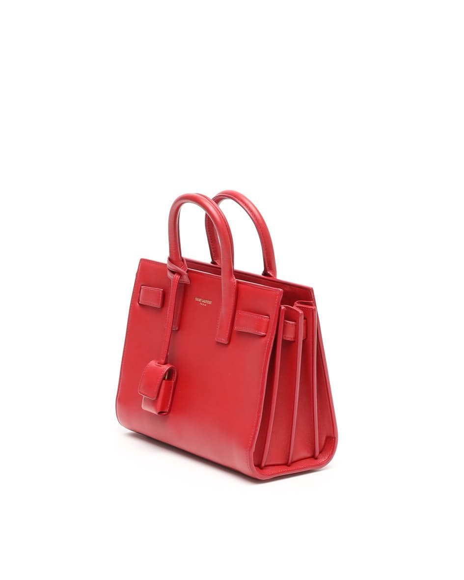 Saint Laurent Nano Sac De Jour Bag In Red