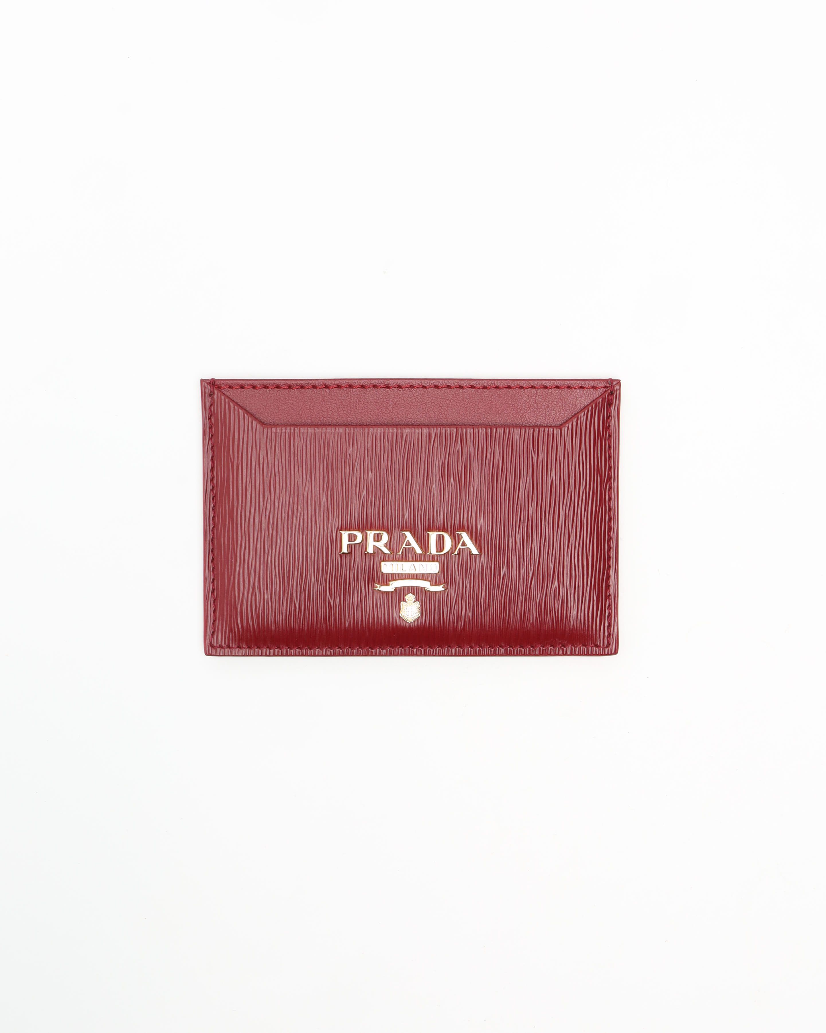 Prada Vitello Leather Card Holder In Pattern