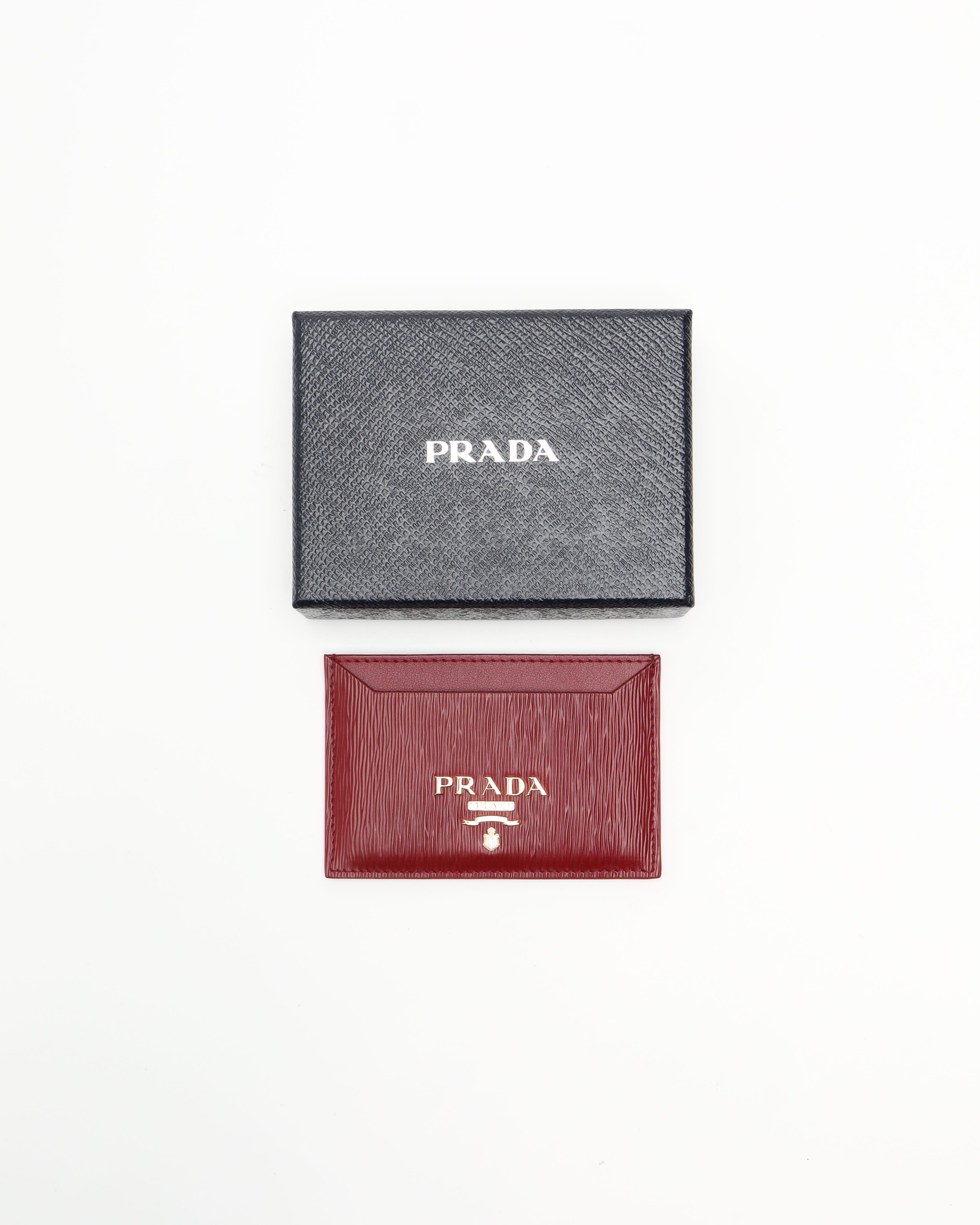 Prada Vitello Leather Card Holder In Pattern