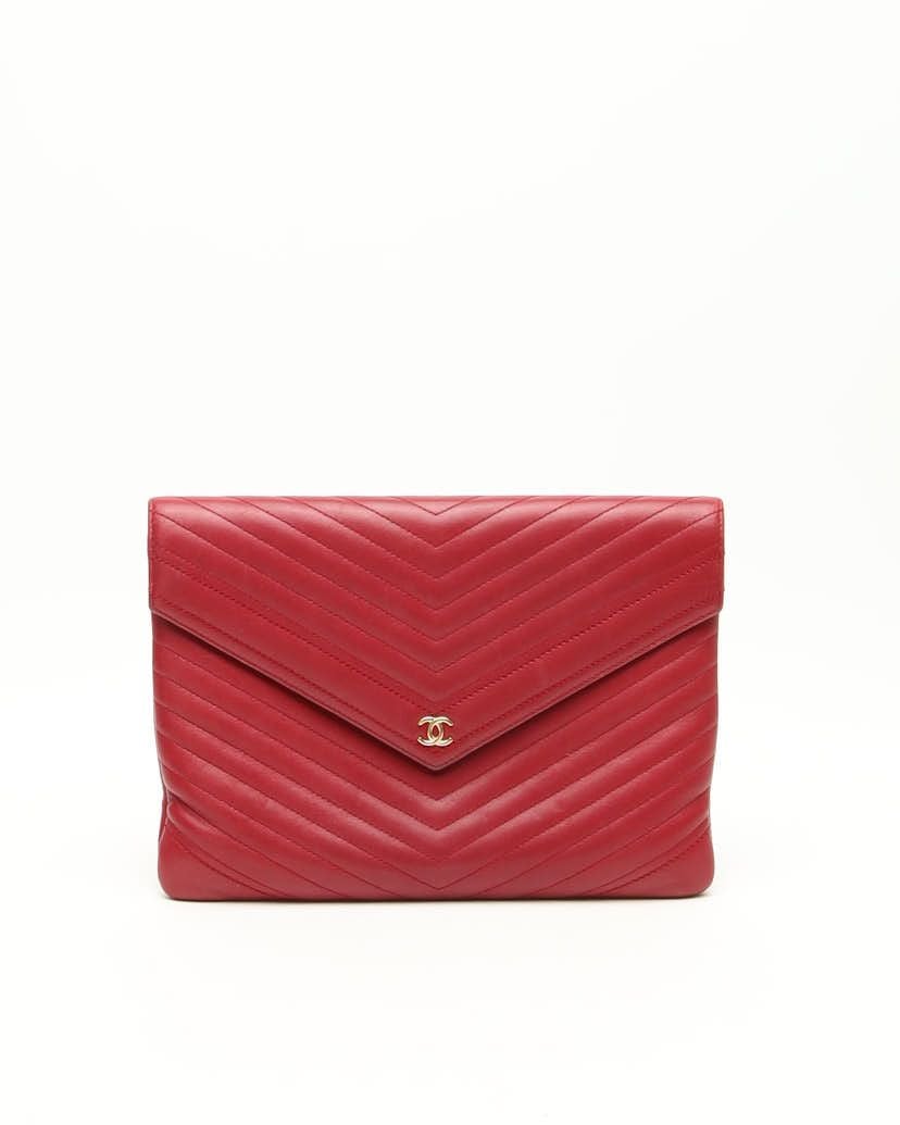 Chanel CC Chevron Clutch
