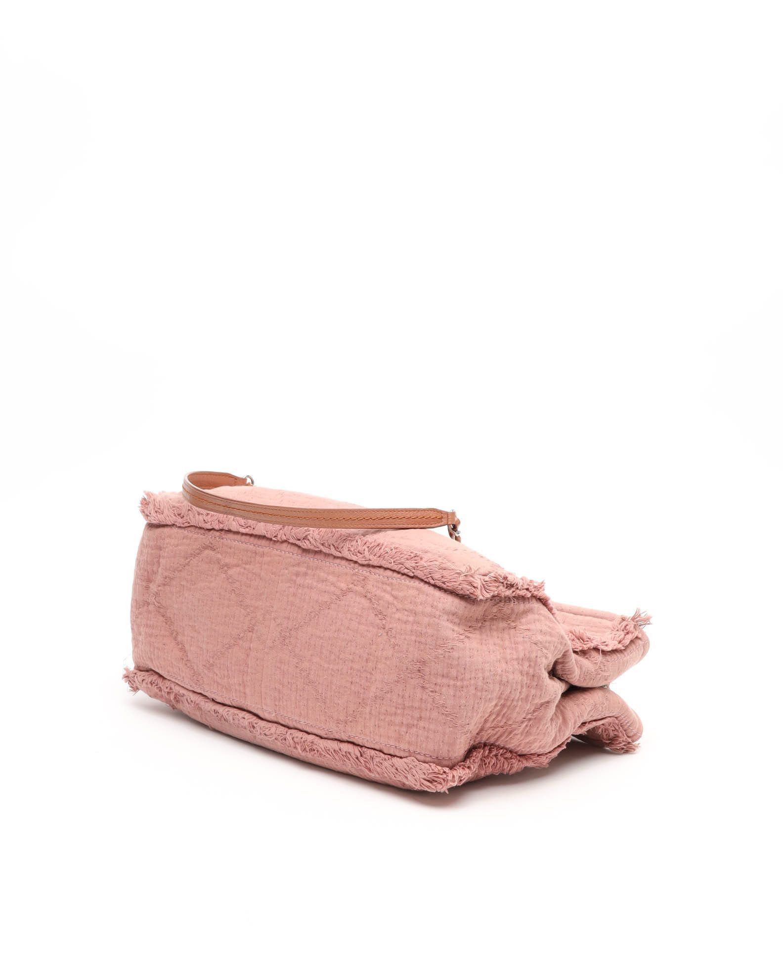 Pre-owned Chanel Deauville Mm Tote Bag In Pink