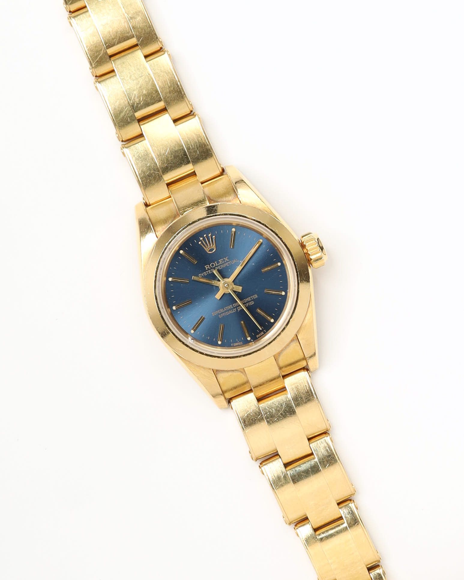 Rolex Lady-oyster Perpetual 26mm 18k Gold 1991 Watch In Gold