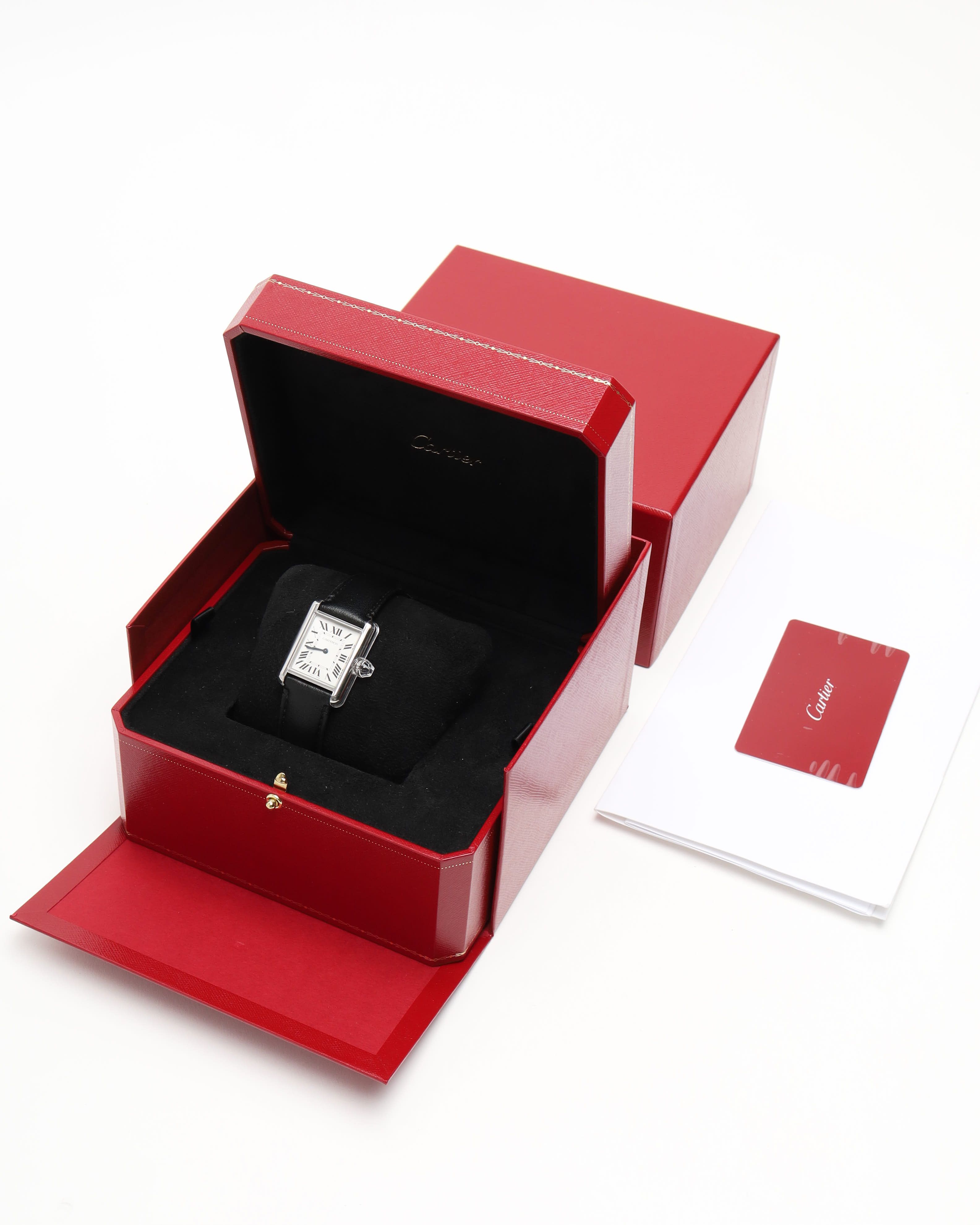 Cartier Tank Solo 26mm Ref 4366 Ful Set Watch In Black